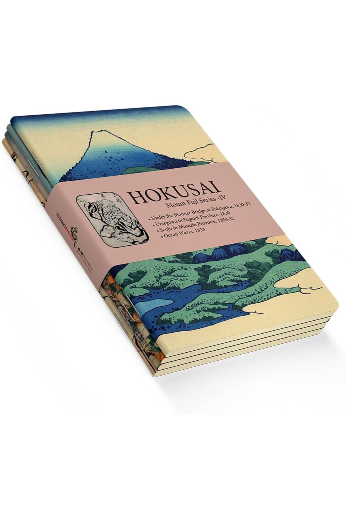 STOREMAX SRT Mount Fuji Series IV - A6, Hokusai 4'lü Defter Seti IV, Çizgisiz, Toplam 192 Sayfa, Her biri 4