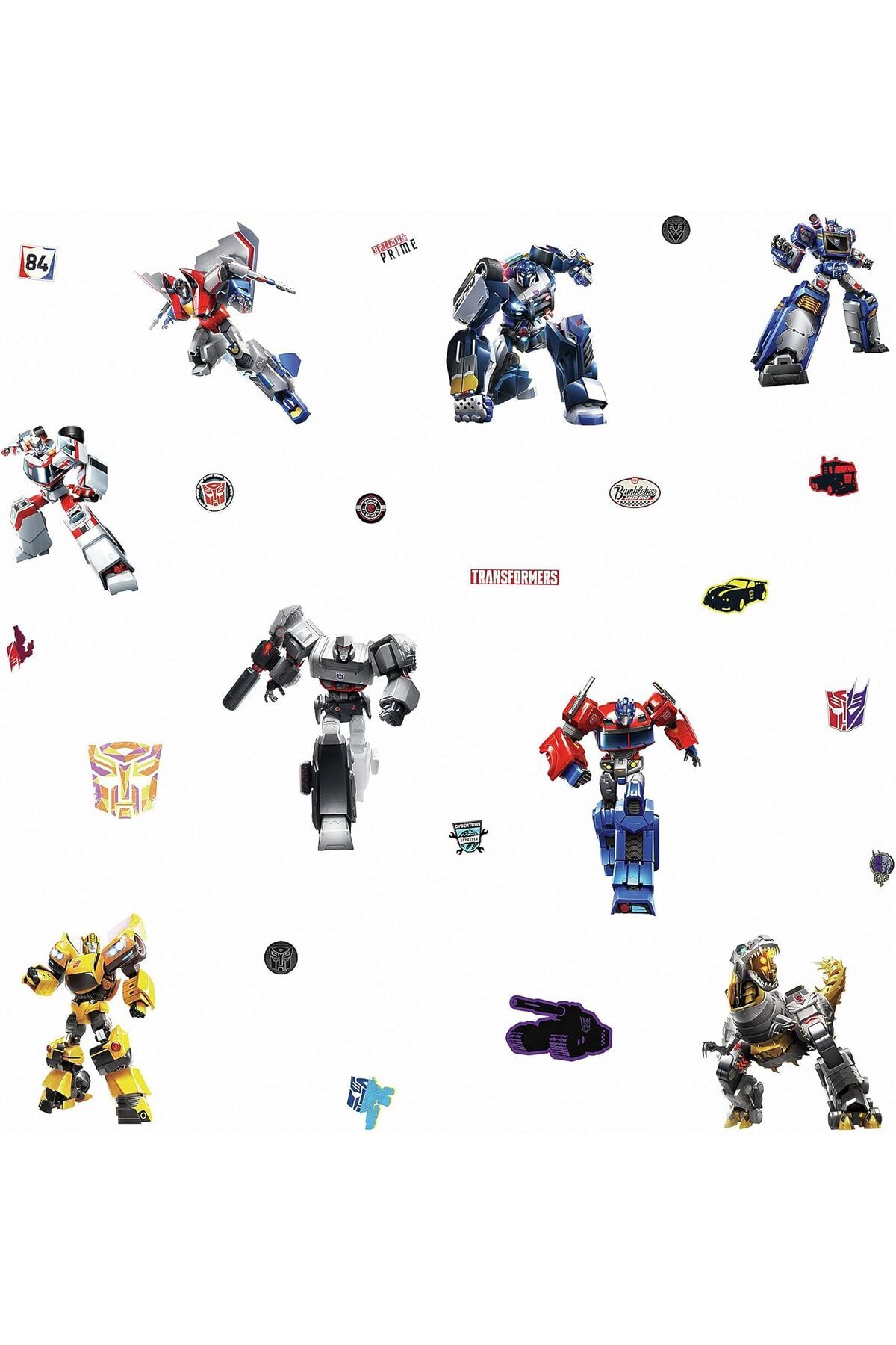 LUXE RMK4231SCS Transformers All Time Favorites Peel and Stick Duvar Çıkartmaları, mavi, kırmızı,