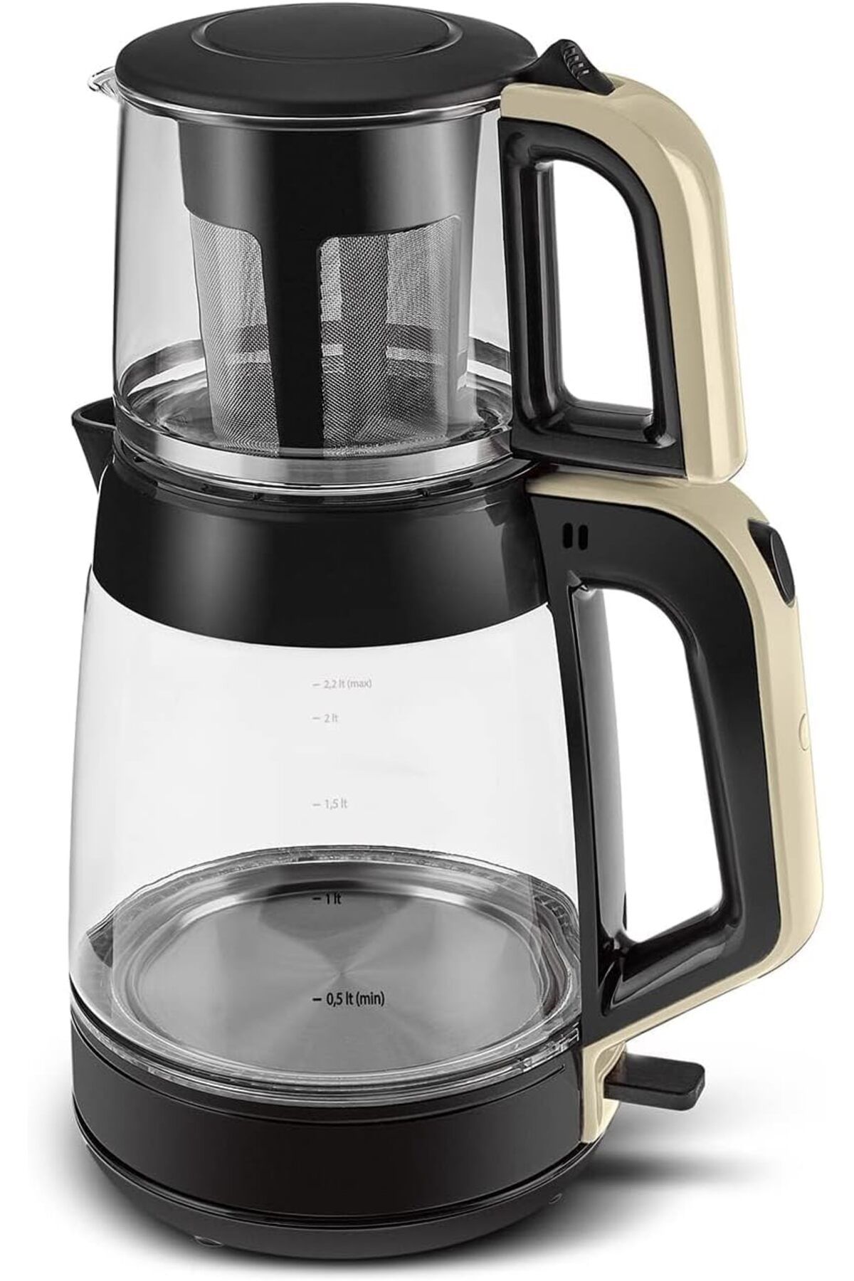 STOREMAX Rom Glass Tea XL 2 in 1 Cam Çay Makinesi Krem Romshp 1067323