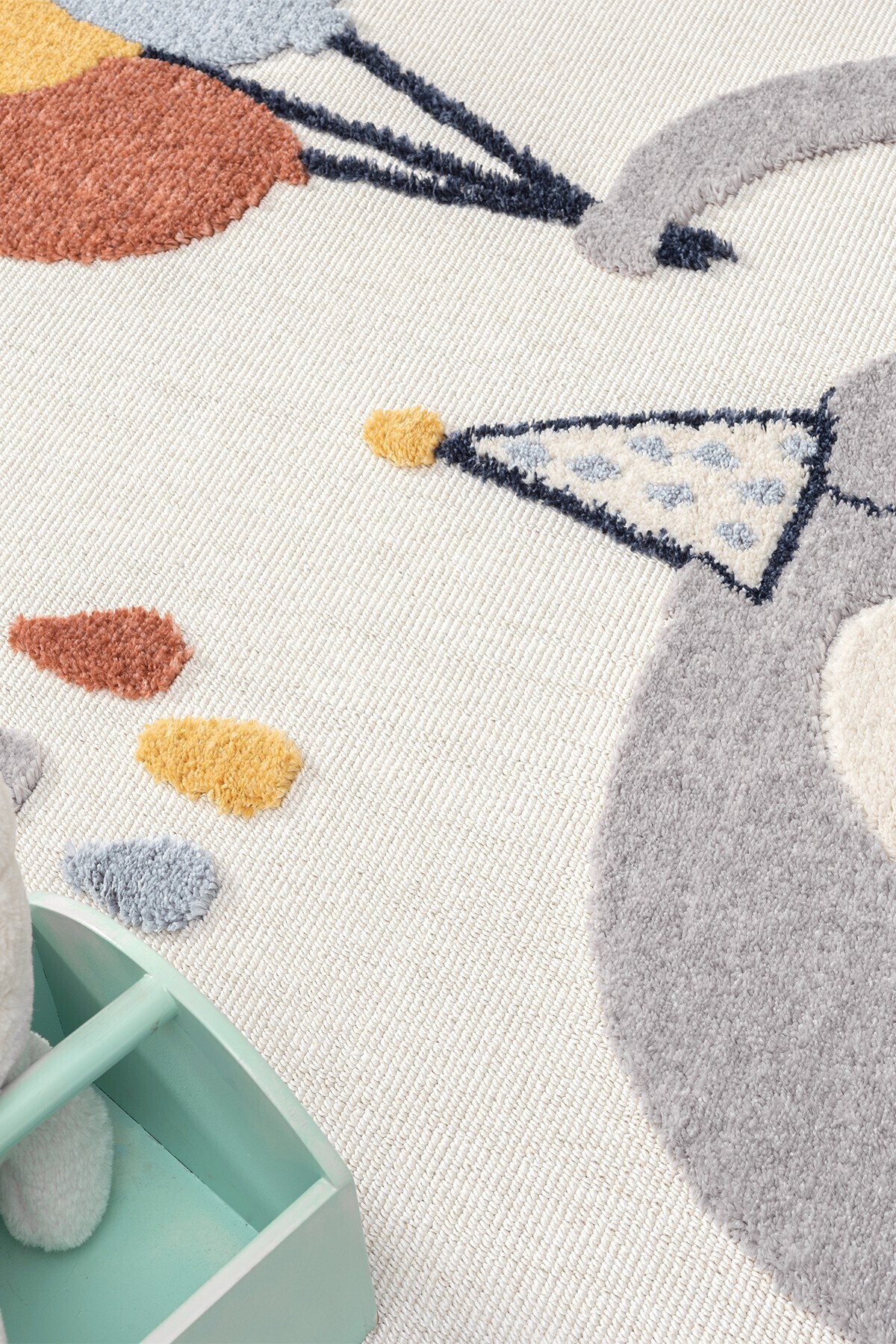 Eliz Home Yumuşak Renkli Bukleli Fil Balon Figürlü Dokuma Halı Bebek Odası Çocuk Odası Genç Odası Halısı 6 fotoğrafı 2 (önizleme)