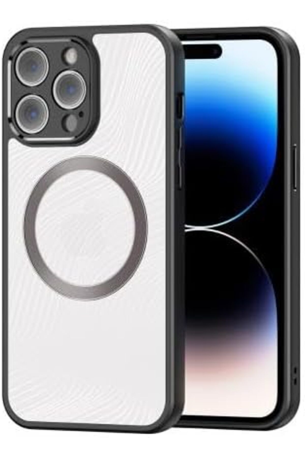STOREMAX Rom Polham iPhone 14 Pro Uyumlu Premium Buzlu Sert Kamera Koruyuculu Kılıf, Magsafe Uyumlu Kılıf