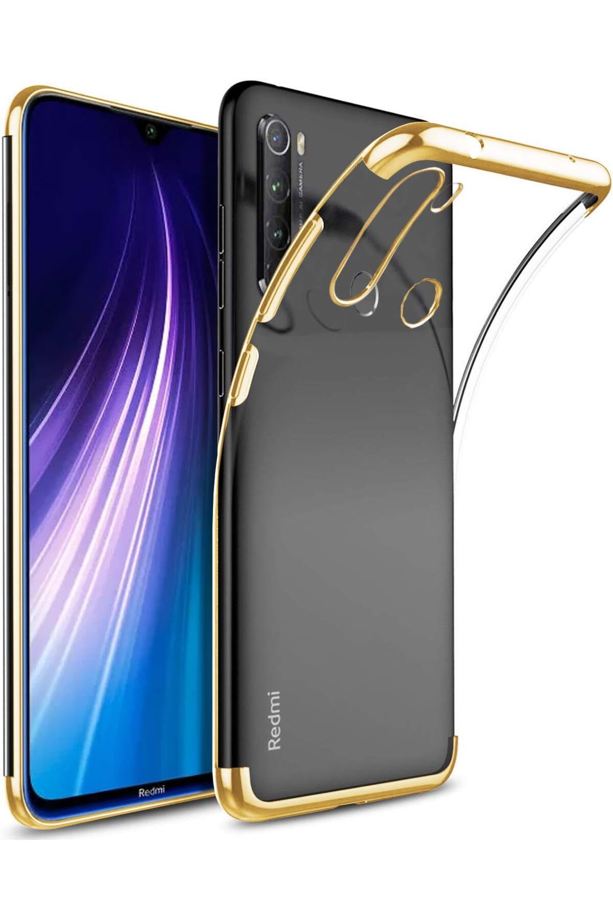 LUXE Xiaomi Redmi Note 8T Kılıf Skyfall Transparent Clear Gold LXSHP 1055529