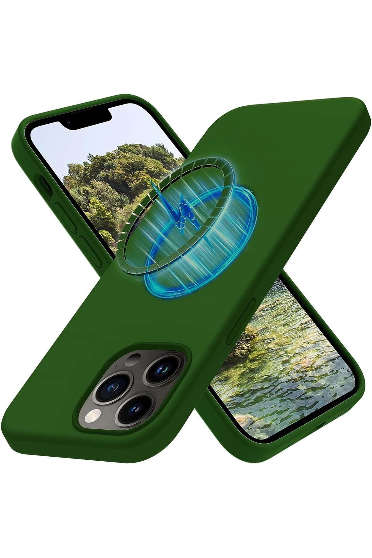 LUXE iPhone 11 uyumlu Mikrofiber Astarlı, Lansman Silikon Kılıf, MagSafe uyumlu (Yeşil) LXSHP 105552