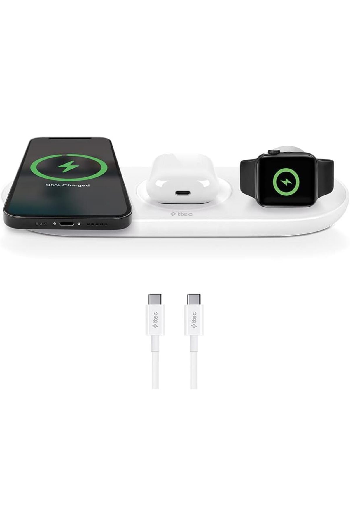 STOREMAX ELZ AirCharger Trio 3’ü 1 Arada iPhone + Watch + AirPods Kablosuz Hızlı Şarj Aleti FRNTR 1127