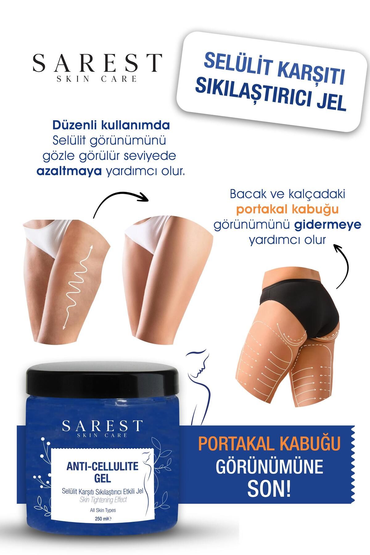 Sarest skincare Toparlayıcı Sıkılaştırıcı ve Çatlak Giderici Vücut Şekillendirici Jel 250 ml