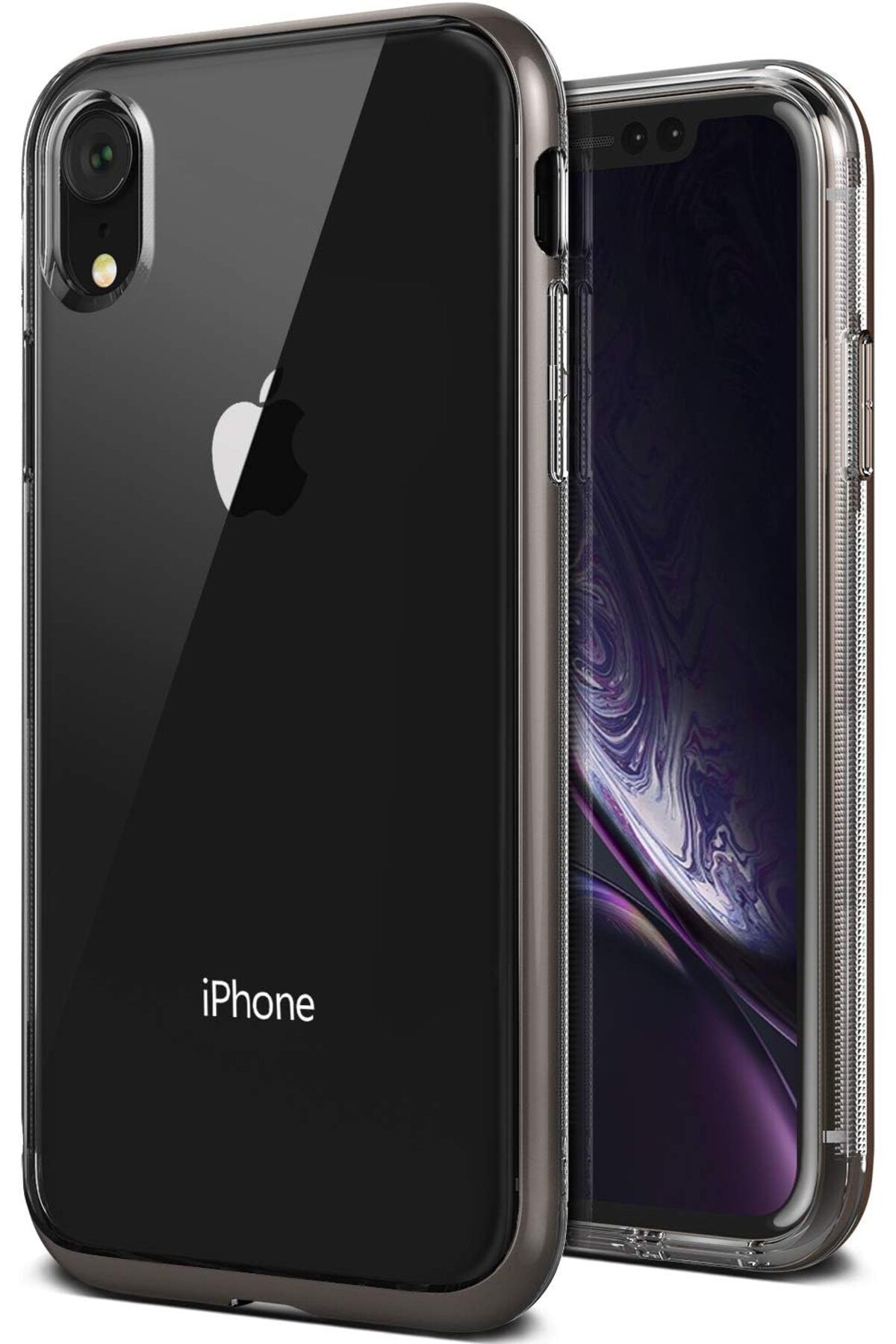 STOREMAX ELZ Design VRS93935 iPhone XR Crystal Bumper Kılıf, Metal Black FRNTR 1127478