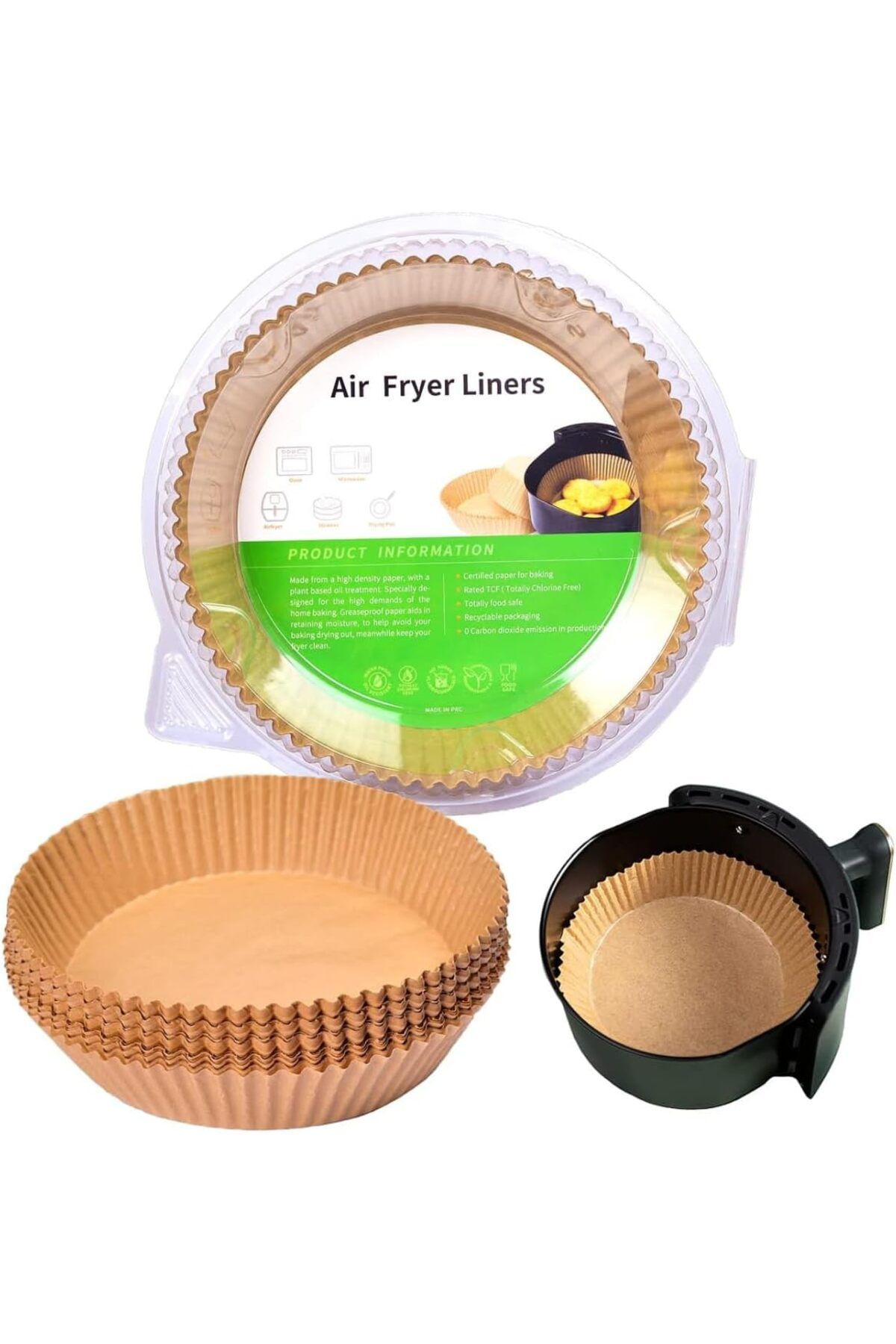 STOREMAX Rom Adet Yuvarlak Hava Fritözü Airfrayer Tek Kullanımlık Parşömen Kağıdı - 20 cm Romshp 106