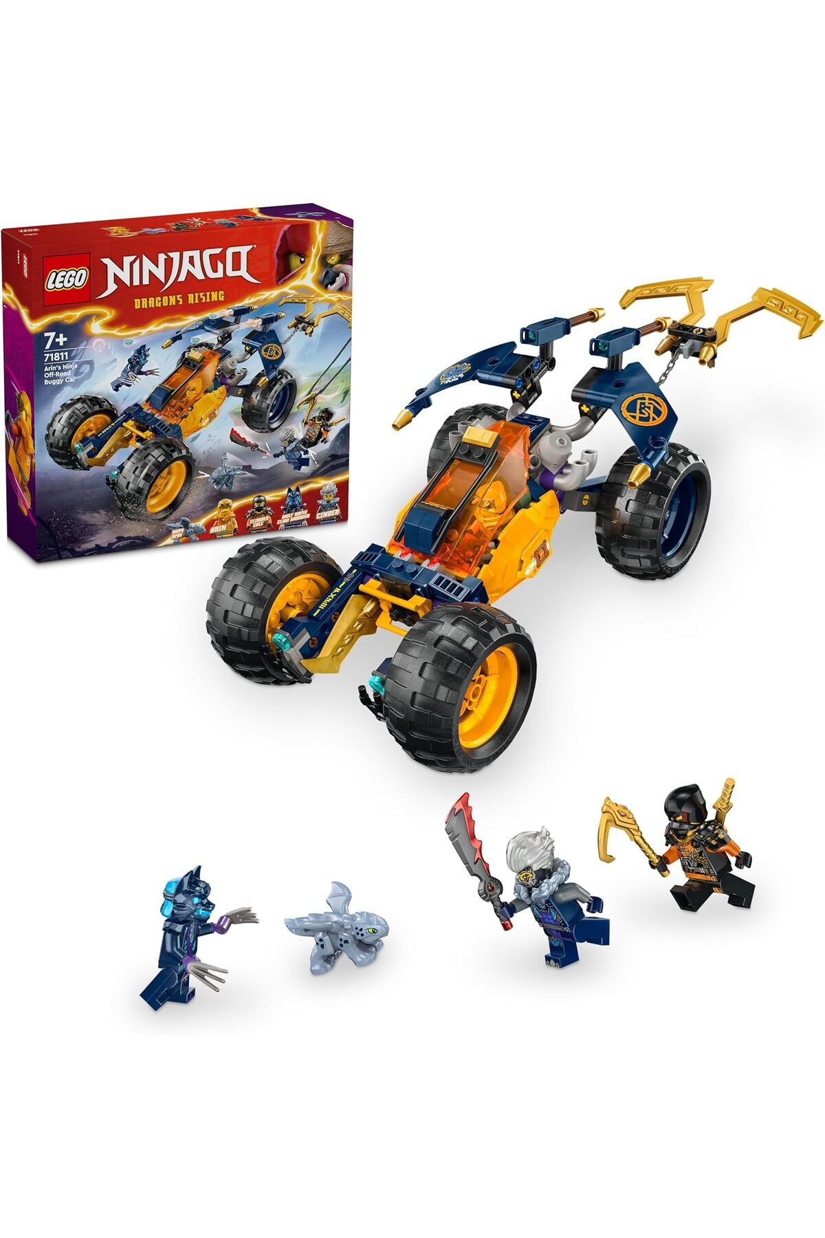 LUXE Arin’in Ninja Arazi Buggy Arabası 71811-7 Yaş ve Üzeri Çocuklar için 3 Ninja Minifigürü İ