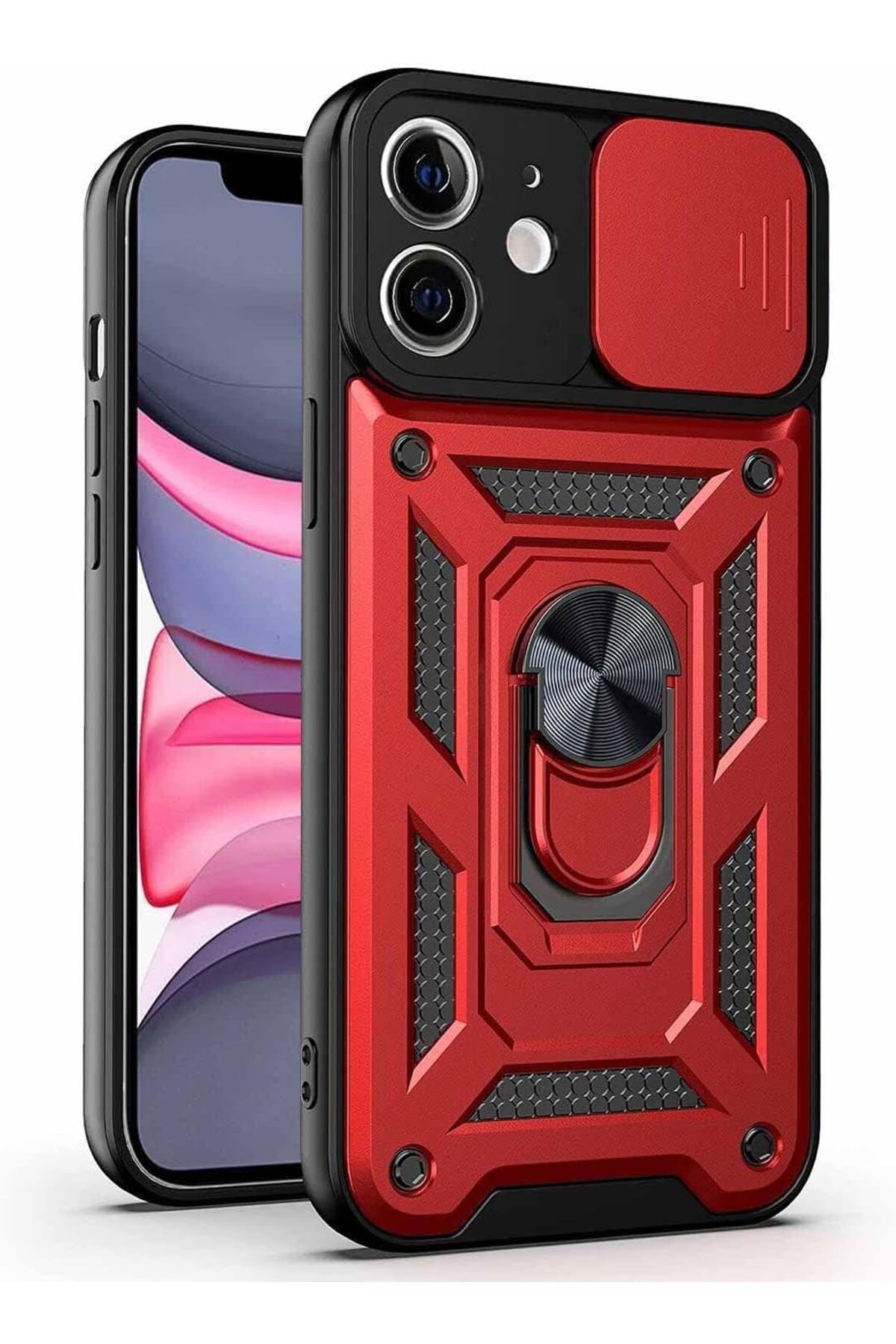 LUXE iPhone 11 için Kılıf Impact Resistant Kırmızı [iPhone 11 ile Uyumlu Kılıf - Kırmızı] LXS
