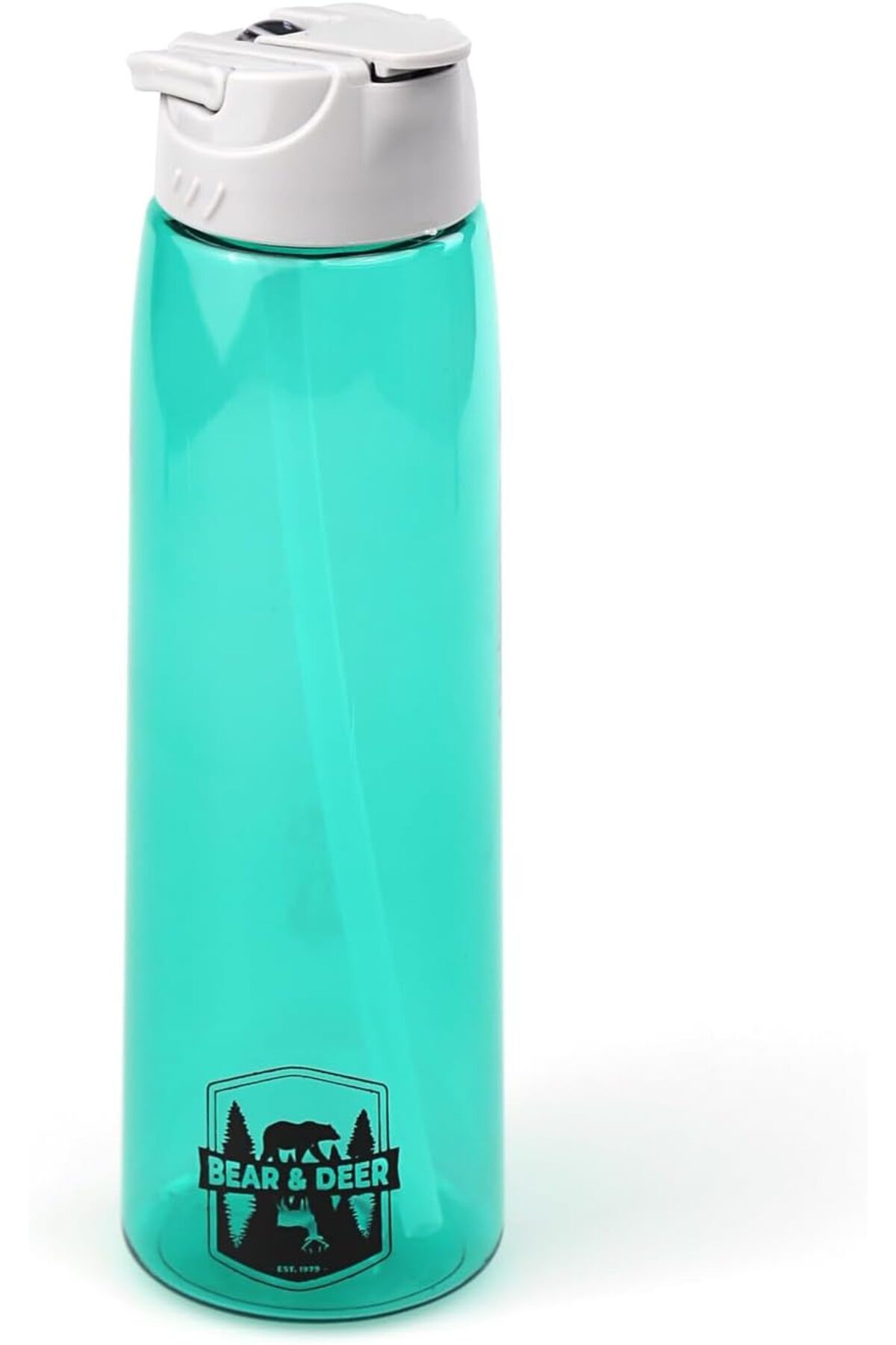 LUXE Oynar Tutacaklı Pastel Yeşil Şeffaf Plastik Matara 750 ML -