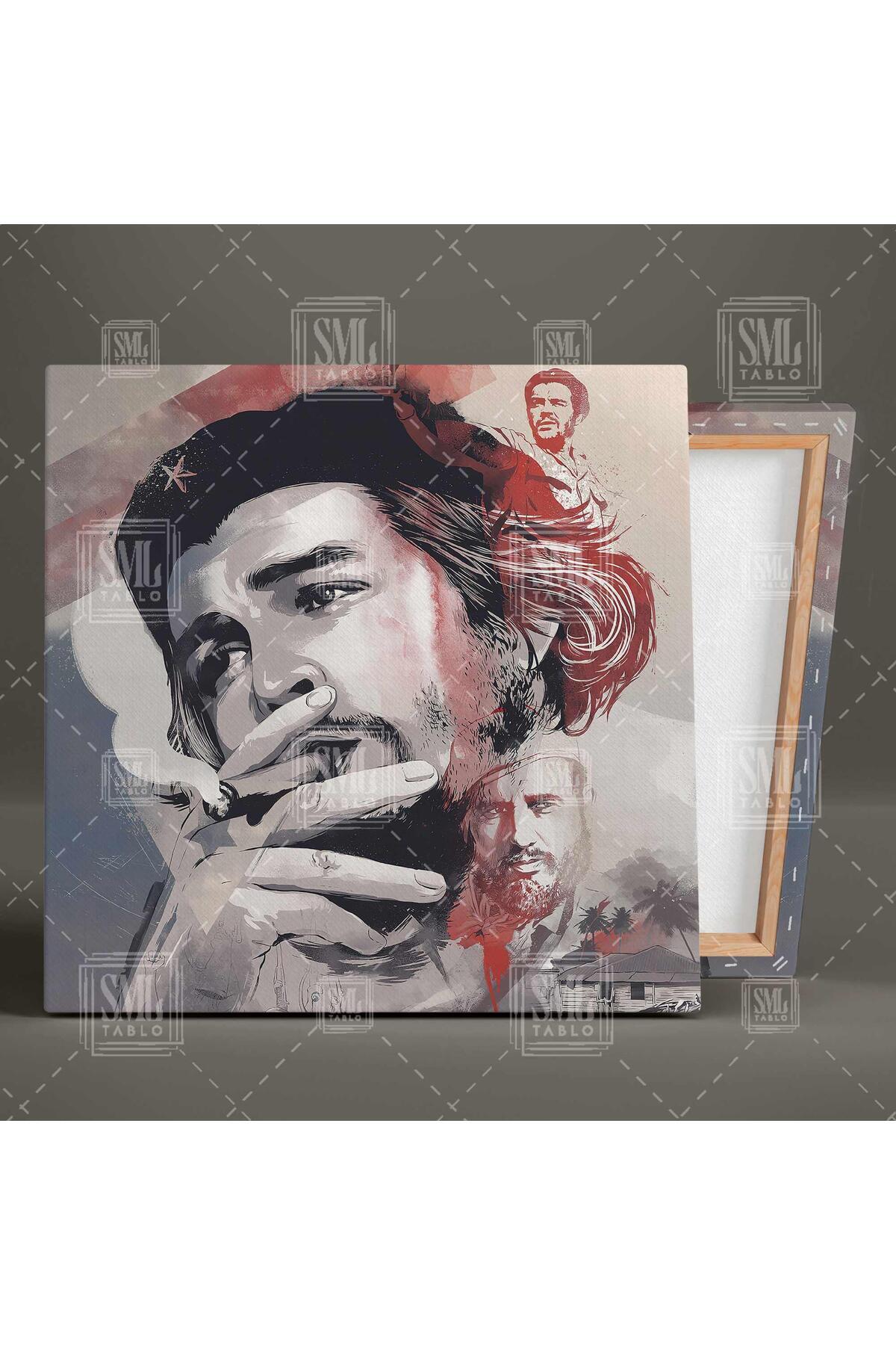SML TABLO-Che Guevara Cuban Revolutionary Leader Illustration Square Canvas Painting 2