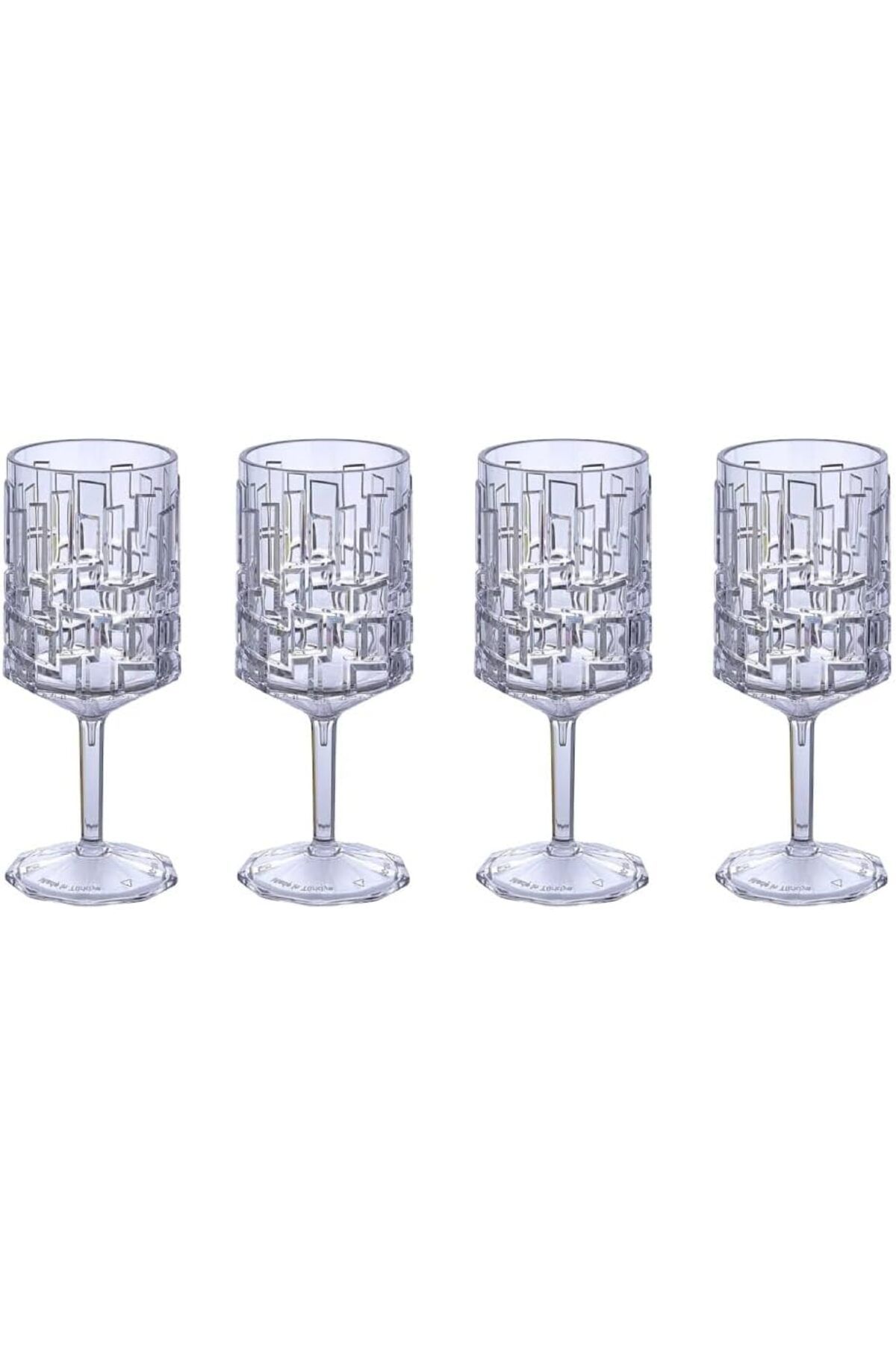 LUXE Polikarbon Stone Serisi 4 Parça Kırılmaz Goblet Kadeh Bardağı Takımı - 300 ml. LXSHP 1055529