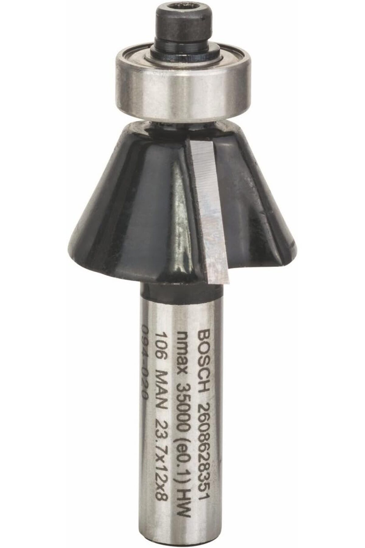 LUXE 2 608 628 aksesuarı 351 Fase-/Buendigfraeser 8 mm, D1 23,7 mm, B 5,5 mm, U 12 mm, G 54 mm, 25 ° L