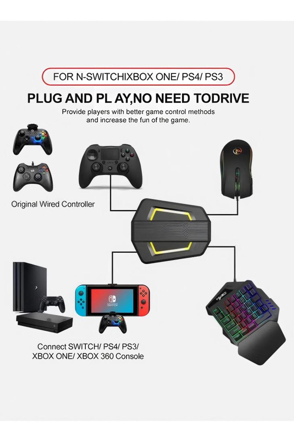 Generic-Gaming Mouse Adapter Converter, P6 Keyboard For N-switch Ps4 Ps3 Xbox One 360 6
