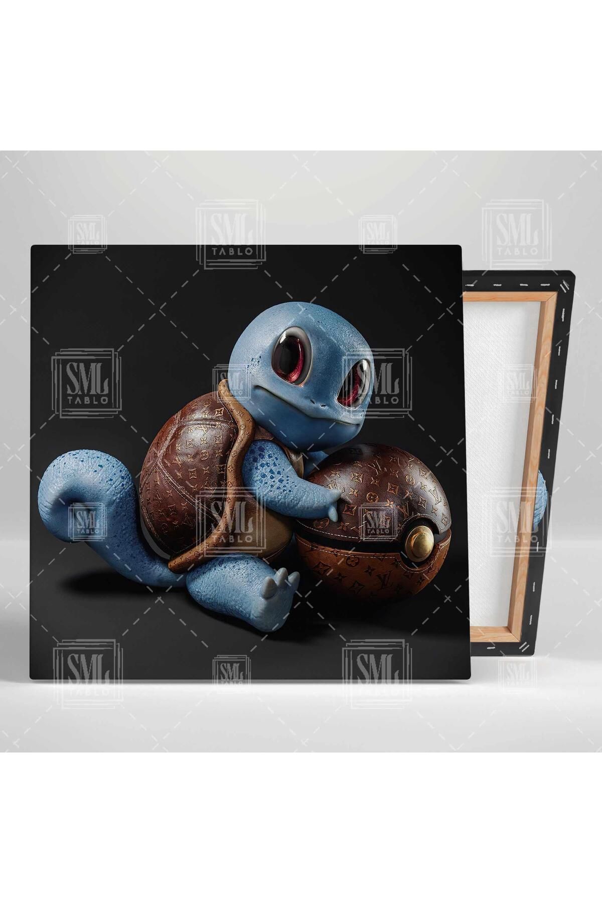 SML TABLO-Blue Turtle Pokemon Cartoon Character Square Canvas Print 2