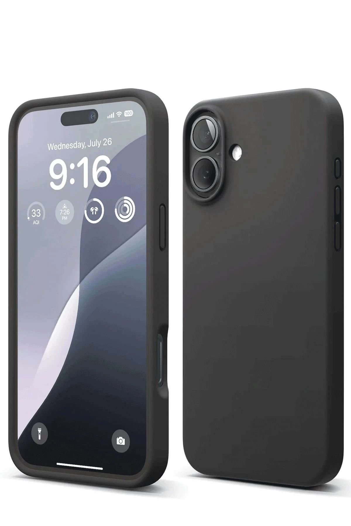 NewFace iPhone 16 Kılıf Nano içi Kadife Silikon - Siyah HNZRN