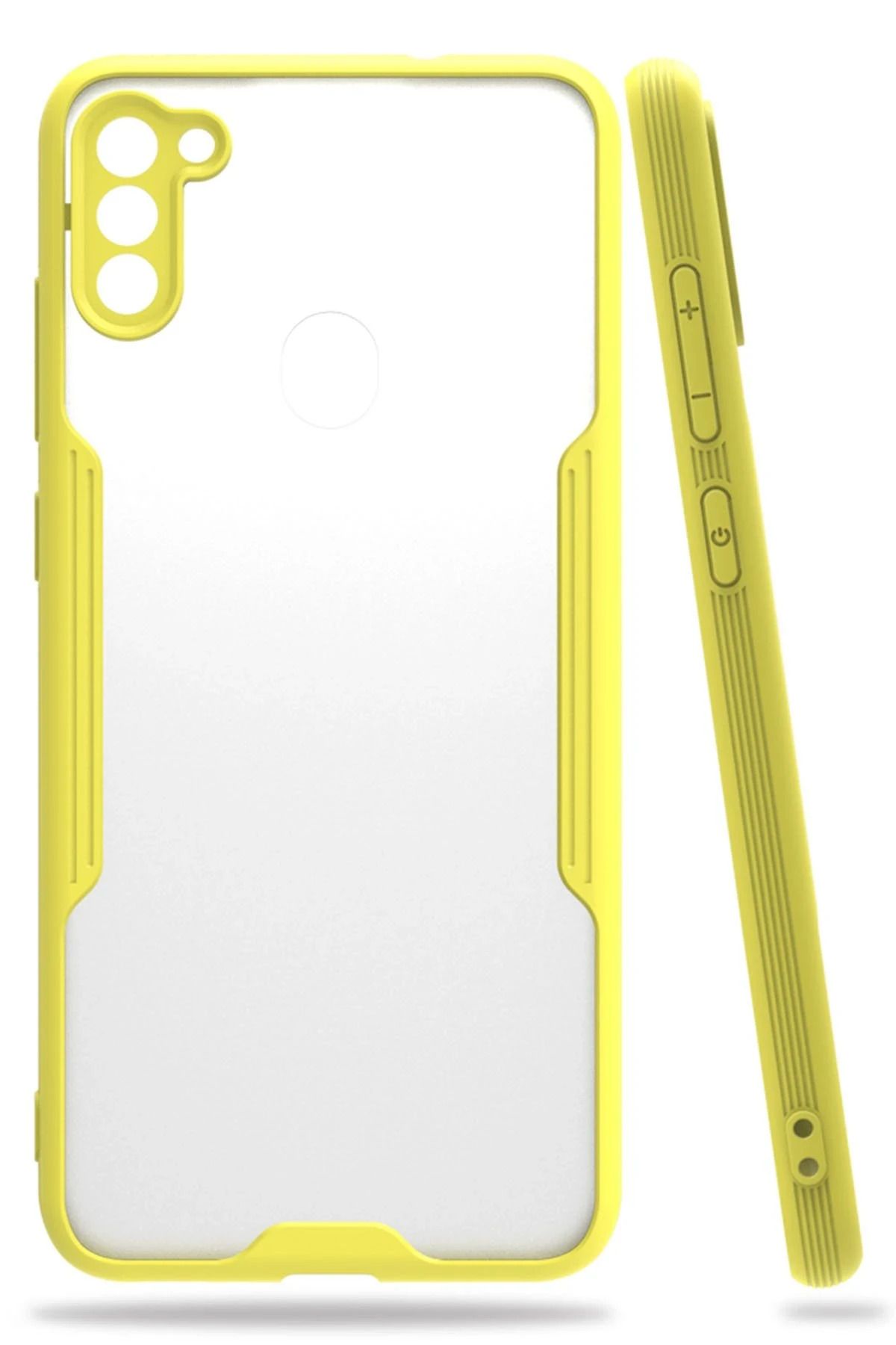 NewFace Samsung Galaxy A11 Kılıf Platin Silikon - Sarı NRMSA