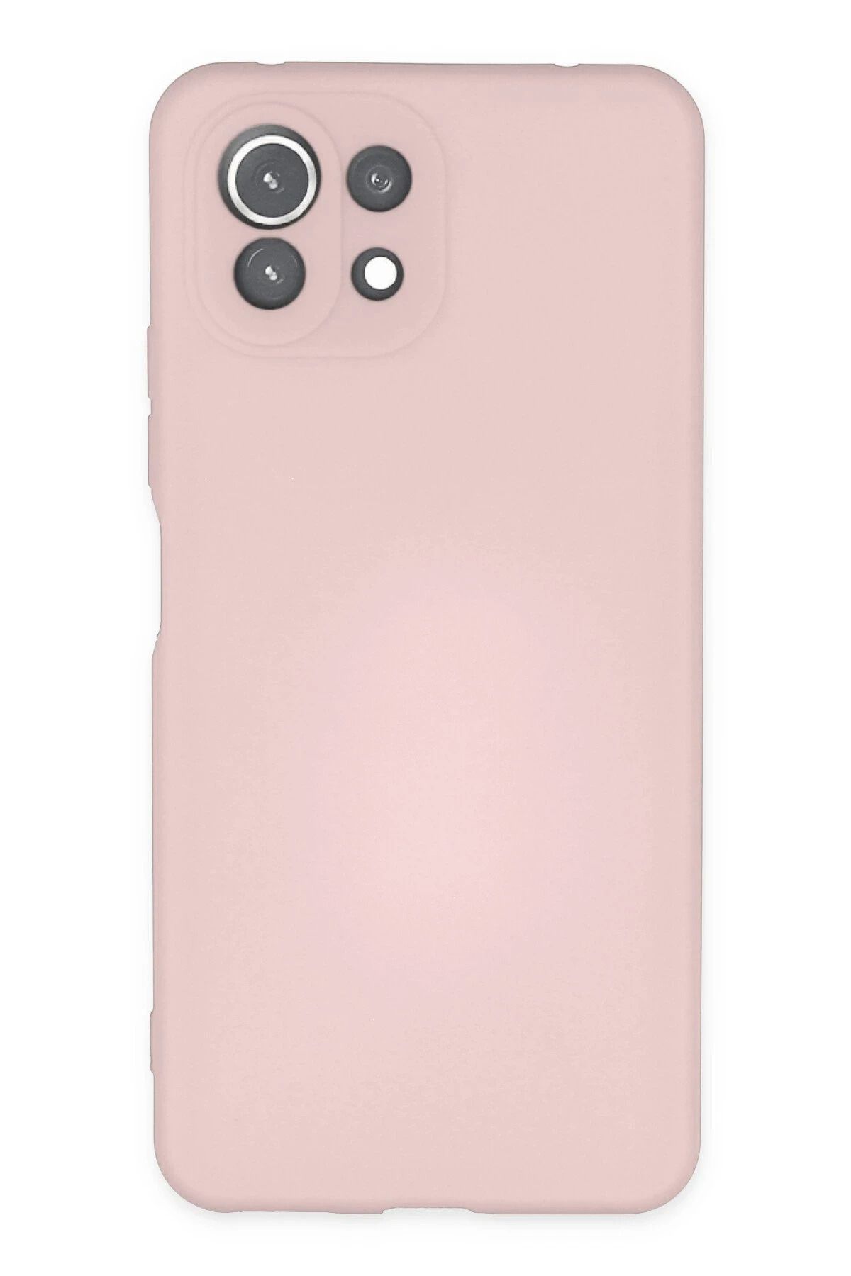 NewFace Xiaomi Mİ 11 Lite Kılıf Nano içi Kadife Silikon - Pudra FERRG