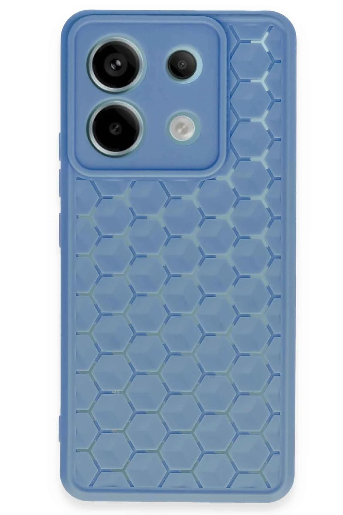 NewFace Xiaomi Redmi Note 13 Pro 5G Kılıf Petek Silikon Kapak - Mavi YNSMR