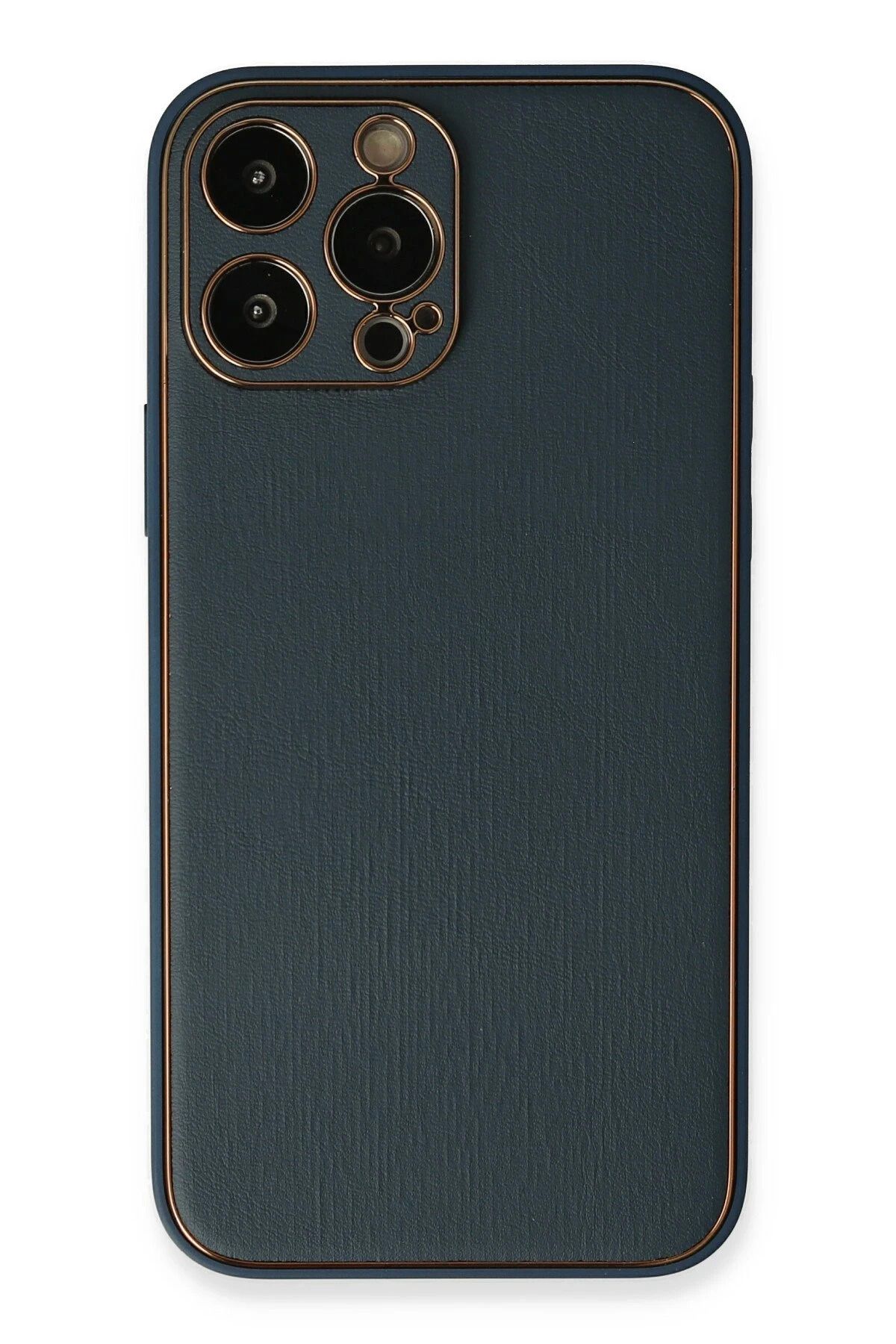 NewFace iPhone 13 Pro Kılıf Coco Deri Silikon Kapak - Mavi YNSMR