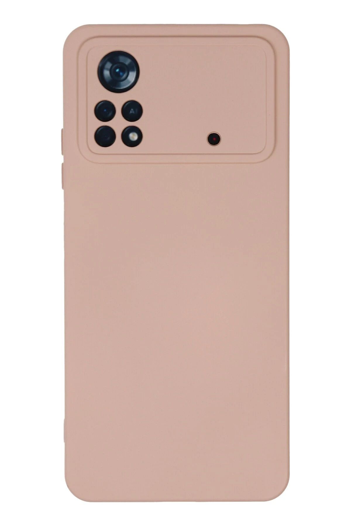 NewFace Xiaomi Poco X4 Pro 5G Kılıf Nano içi Kadife Silikon - Pudra JOJUA