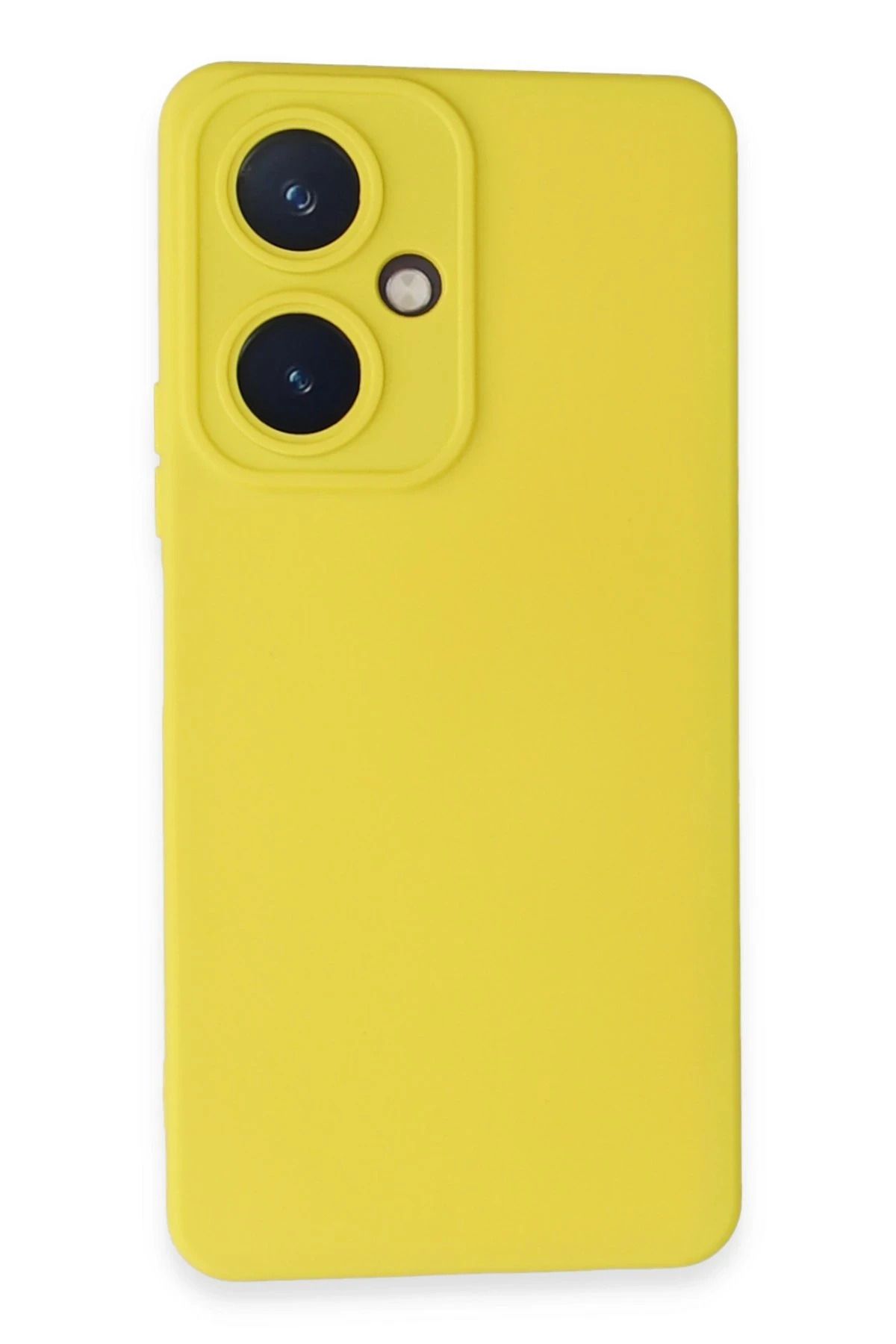 NewFace Vivo Y27 Kılıf uyumlu  Nano içi Kadife Silikon - Sarı YNSMR