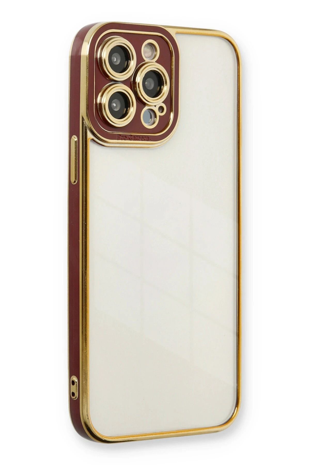 NewFace iPhone 13 Pro Kılıf Liva Lens Silikon - Bordo JOJUA
