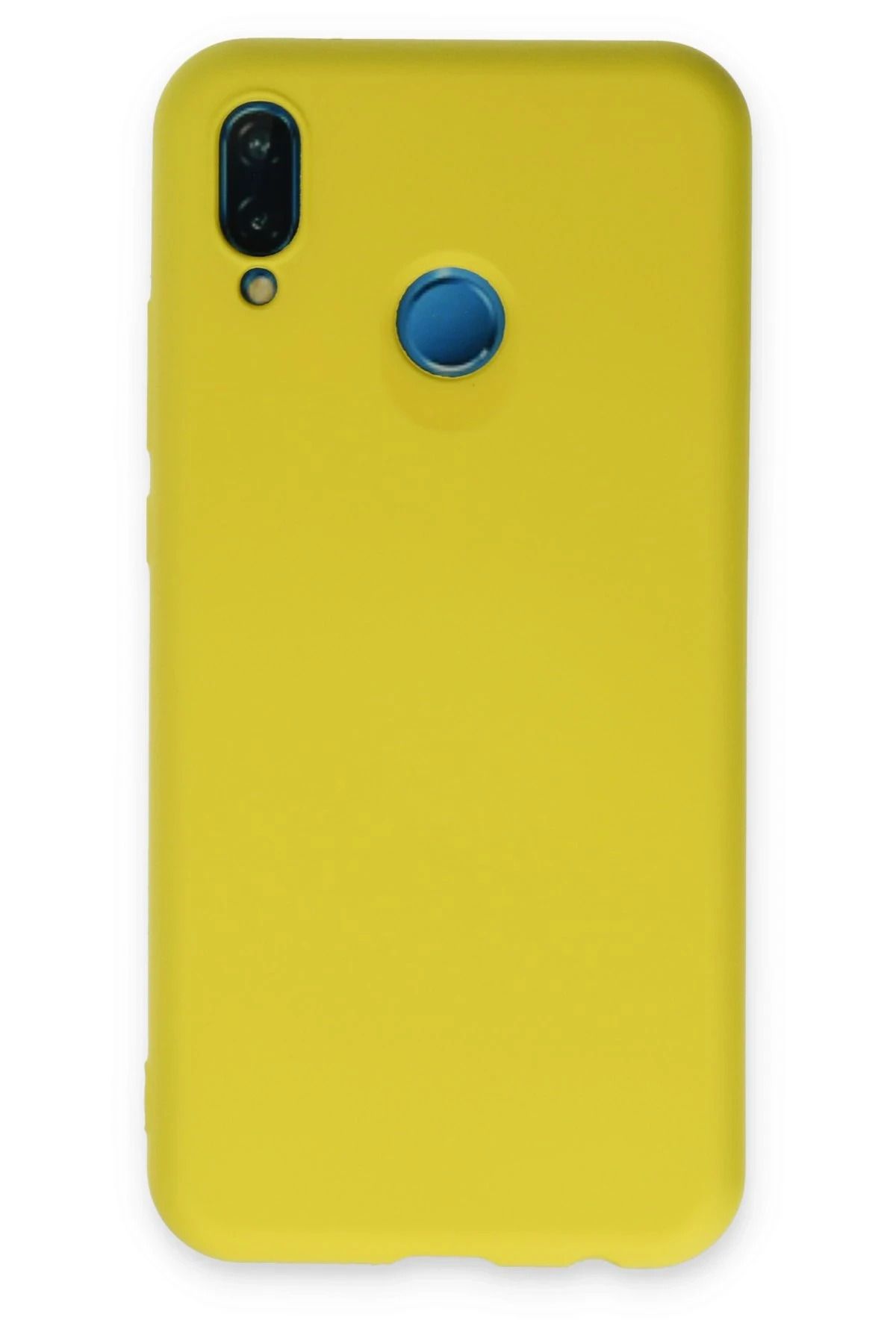 NewFace Huawei P20 Lite Kılıf Nano içi Kadife Silikon - Sarı JOJUA