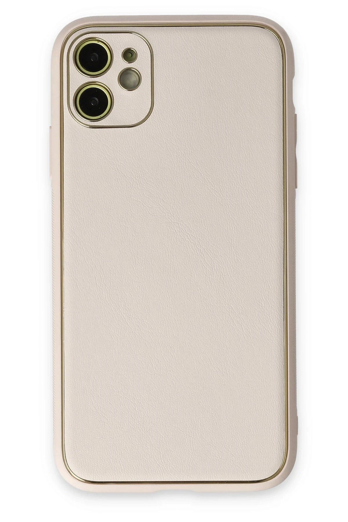 NewFace iPhone 12 Kılıf Coco Deri Silikon Kapak - Beyaz JOJUA