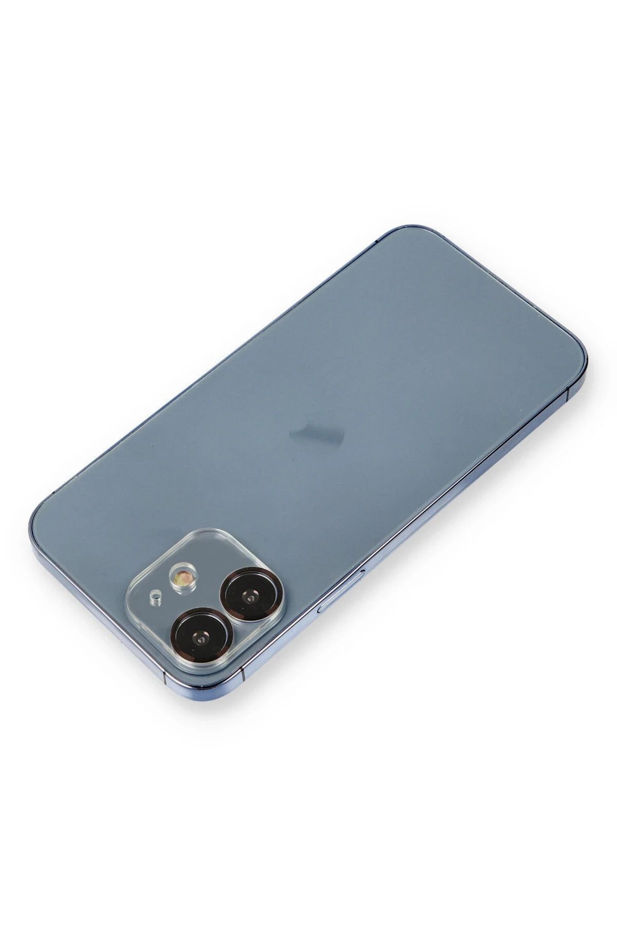 NewFace iPhone 12 Mini Uyumlu Metal Kamera Lens Koruma Cam - Siyah DRSTR