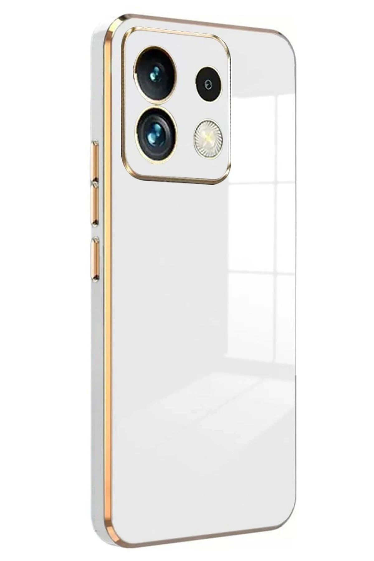 NewFace Xiaomi Poco M6 Pro 4G Kılıf Volet Silikon - Beyaz HNZRN
