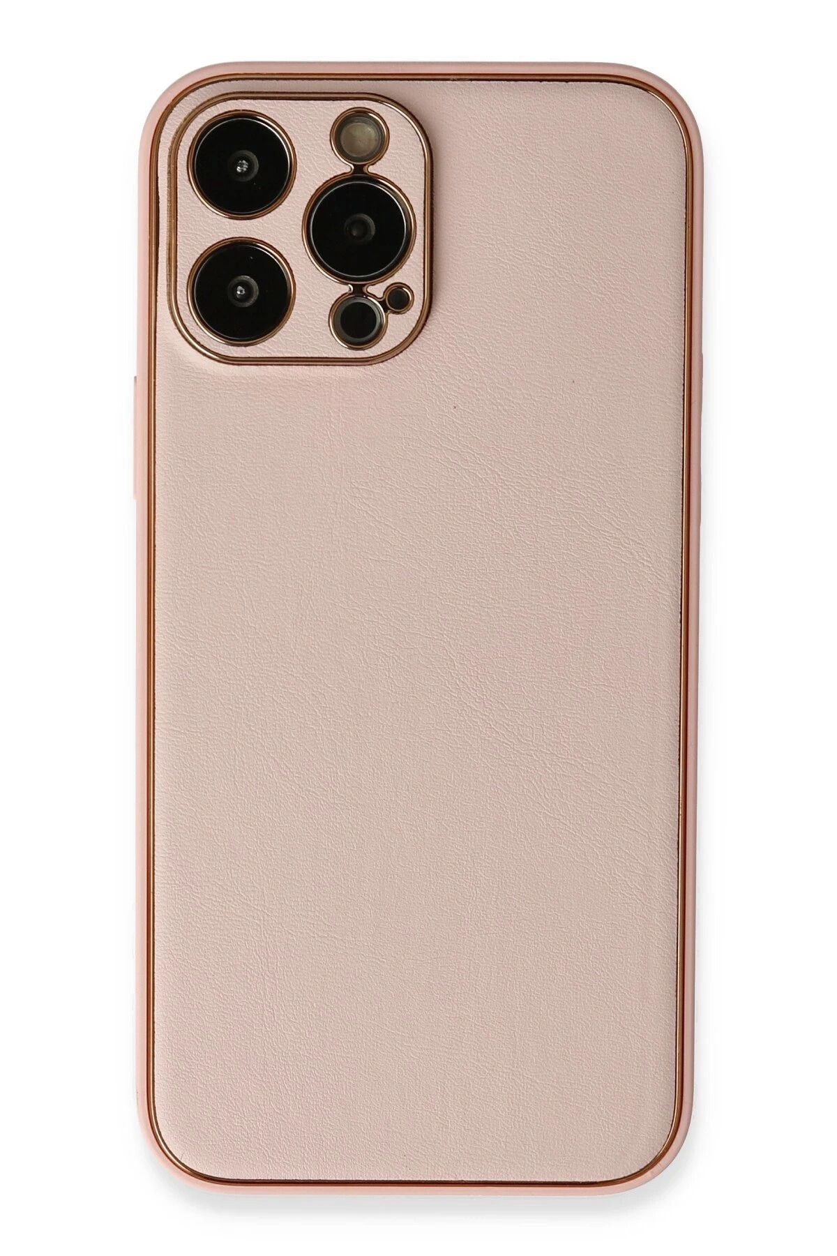 NewFace iPhone 13 Pro Kılıf Coco Deri Silikon Kapak - Pembe YNSMR