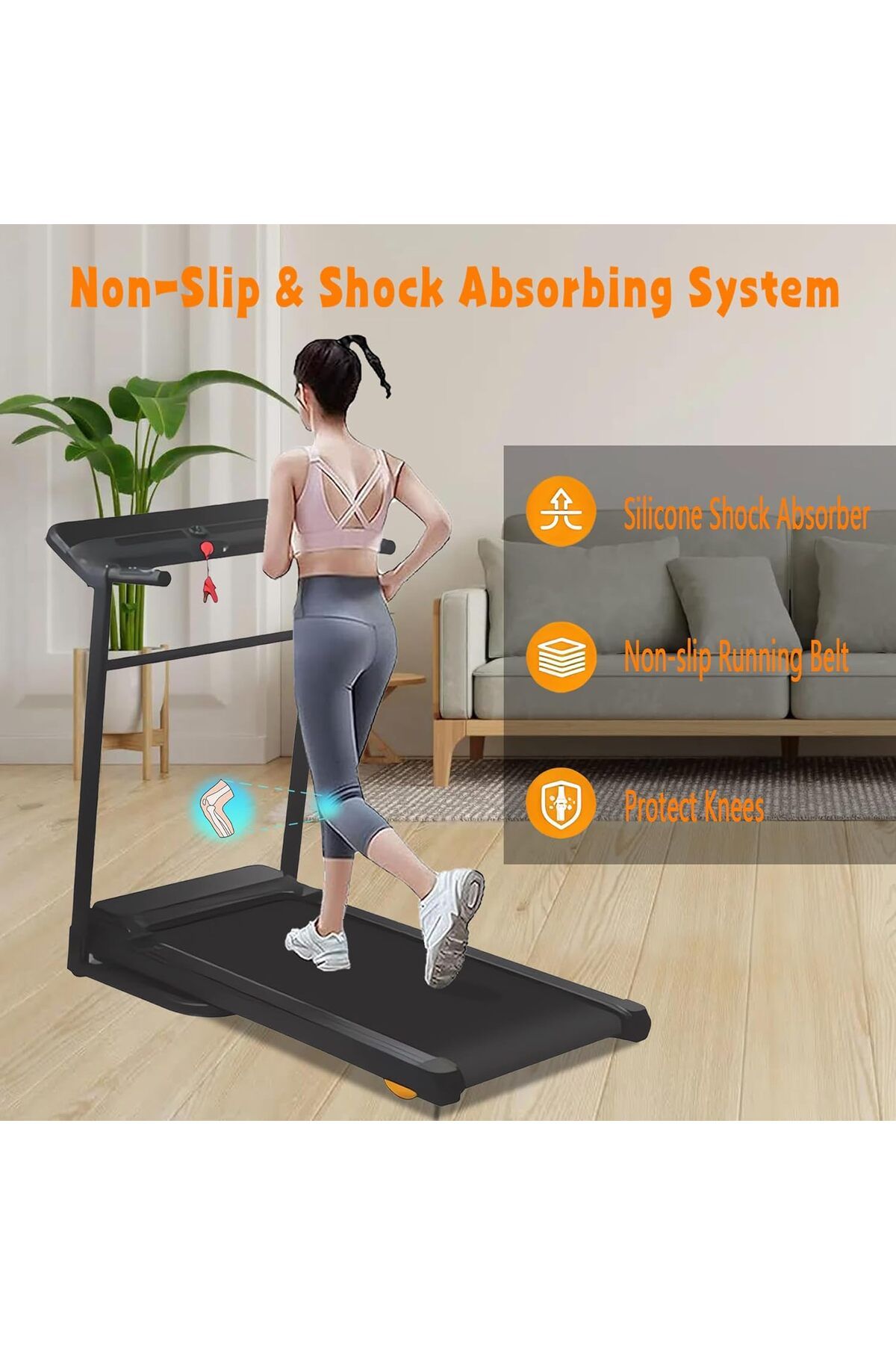MASTON-Treadmill Mst-t150 Home Foldable Treadmill Large Touch Led Screen Shuttle Rotation Button 5