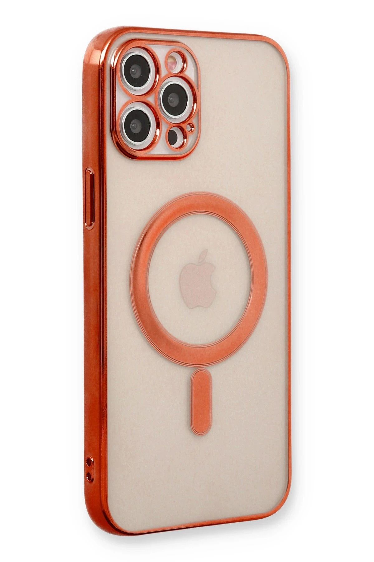NewFace iPhone 12 Pro Kılıf Magneticsafe Lazer Silikon - Kırmızı NRMSA