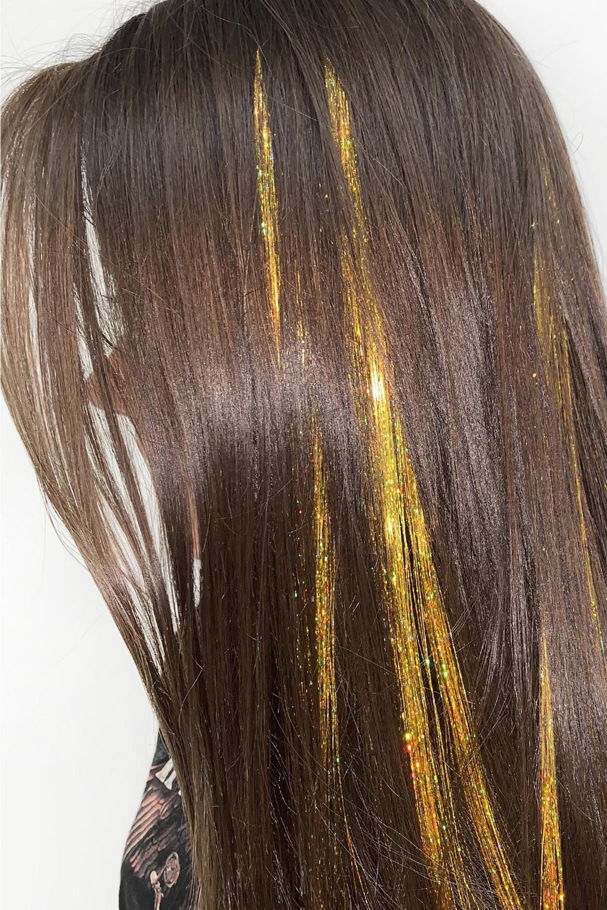 Çıtçıtlı Saç Simi Hair Tinsel Postiş Altın