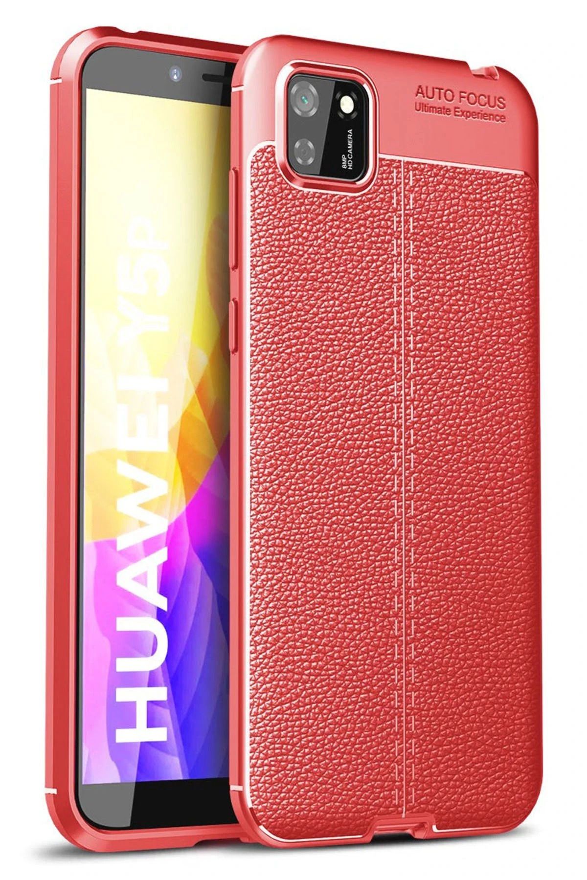 NewFace Huawei Y5P Kılıf Auto Focus Kapak - Kırmızı HNZRN