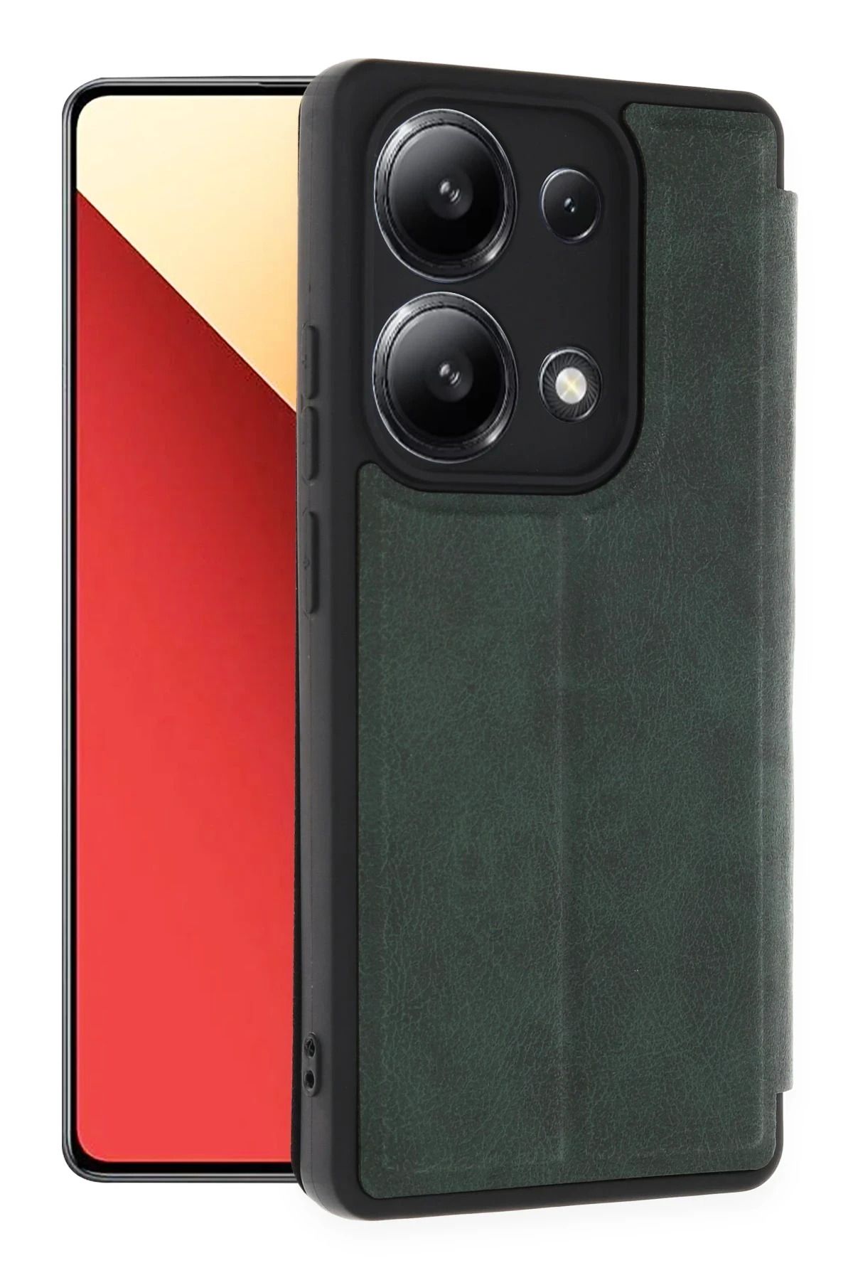 NewFace Xiaomi Redmi Note 13 4G Kılıf Flip Cover - Koyu Yeşil BSTMY