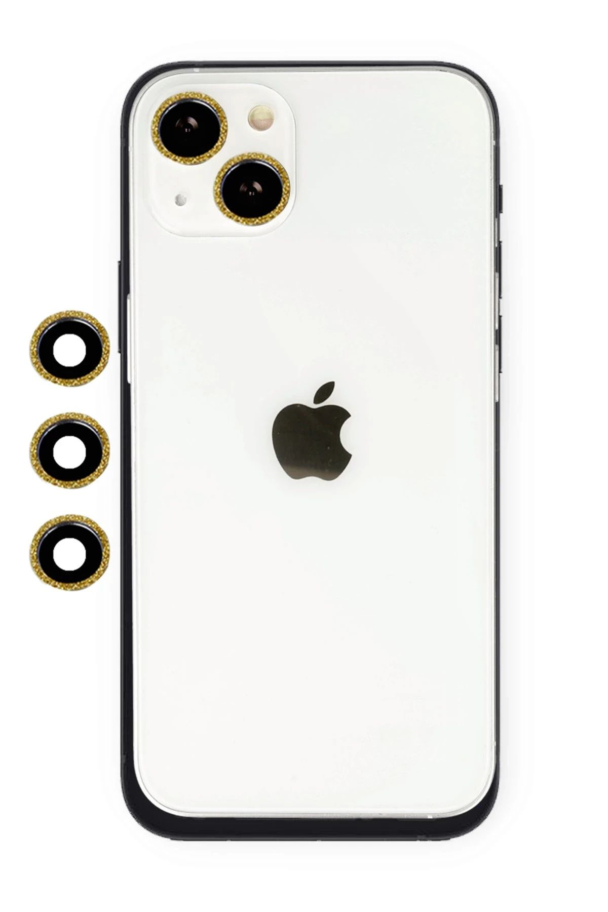 NewFace iPhone 14 Uyumlu Shine Kamera Lens - Gold ALMLA