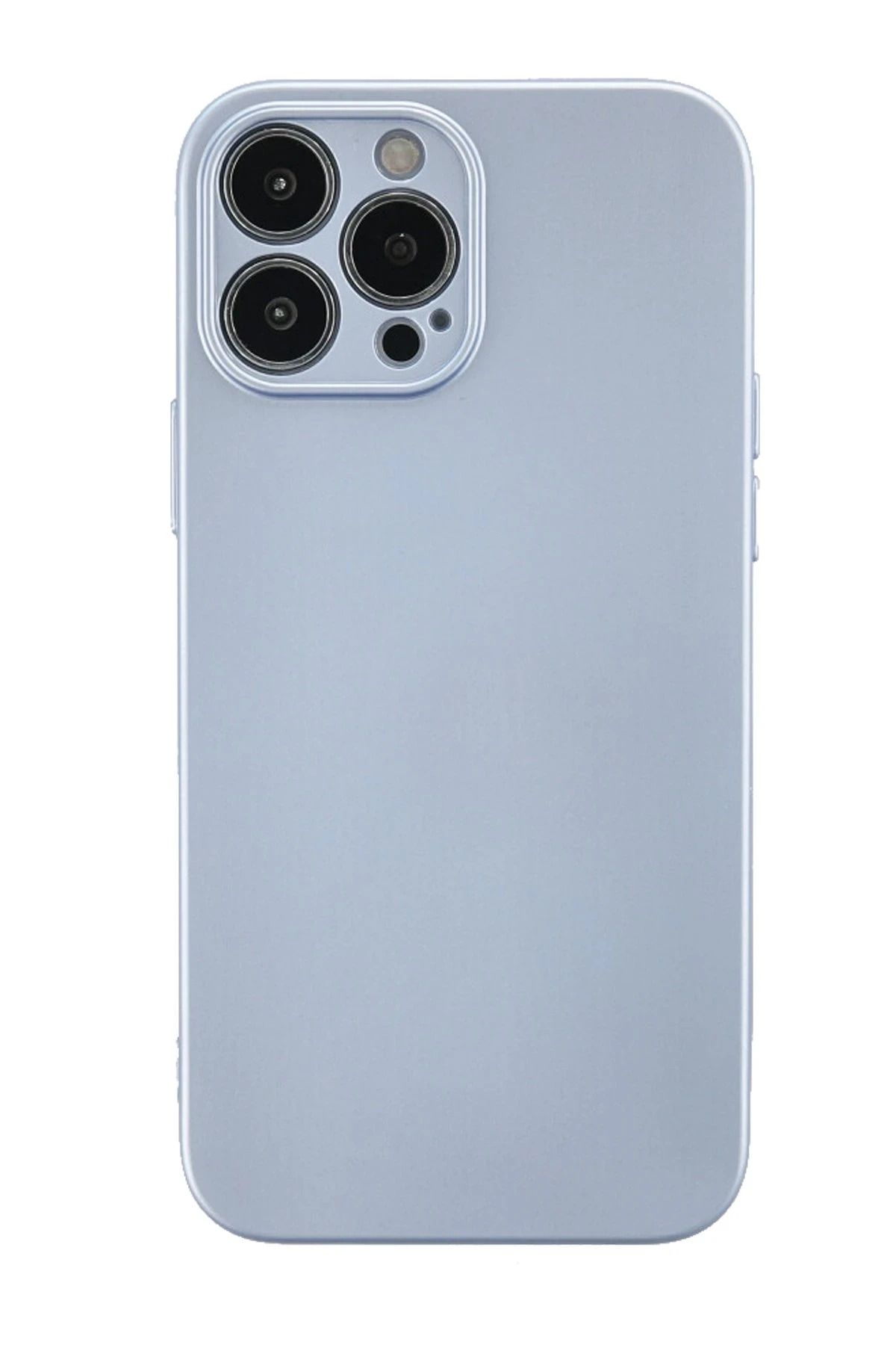 NewFace iPhone 13 Pro Max Kılıf Nano içi Kadife Silikon - Sky Blue YNSMR