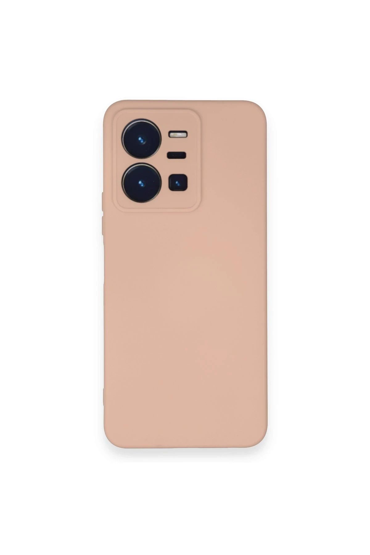 NewFace Vivo Y35 Uyumlu Kılıf Nano içi Kadife Silikon - Pudra JOJUA