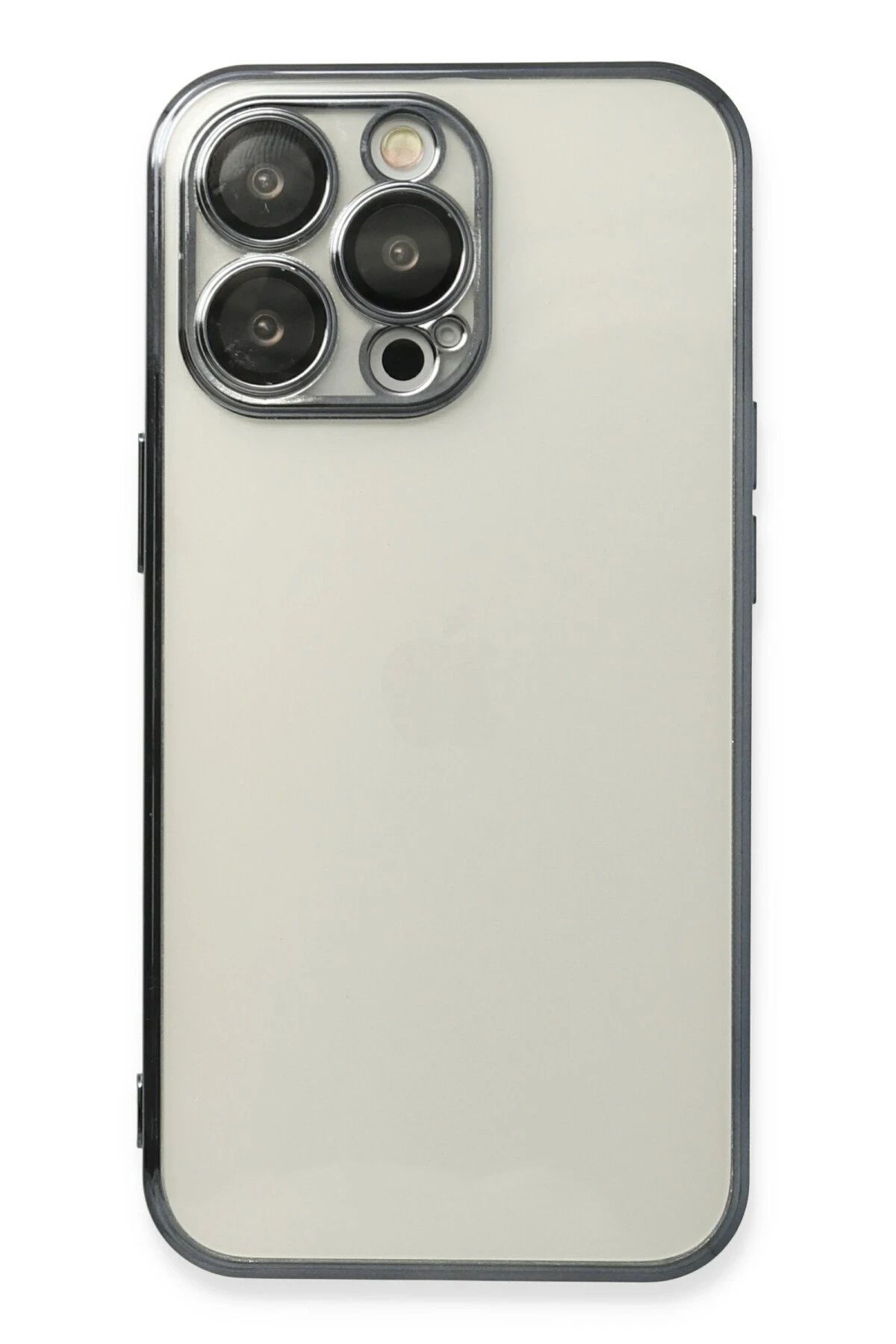 NewFace iPhone 13 Pro Max Kılıf Lensli Silikon - Siyah BSTMY