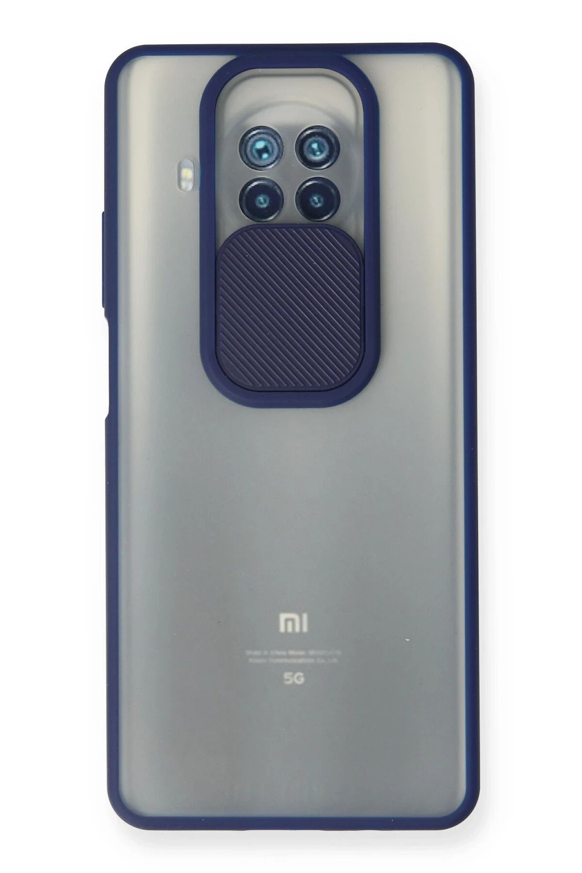 NewFace Xiaomi Mi 10T Lite Kılıf Palm Buzlu Kamera Sürgülü Silikon - Lacivert BSTMY