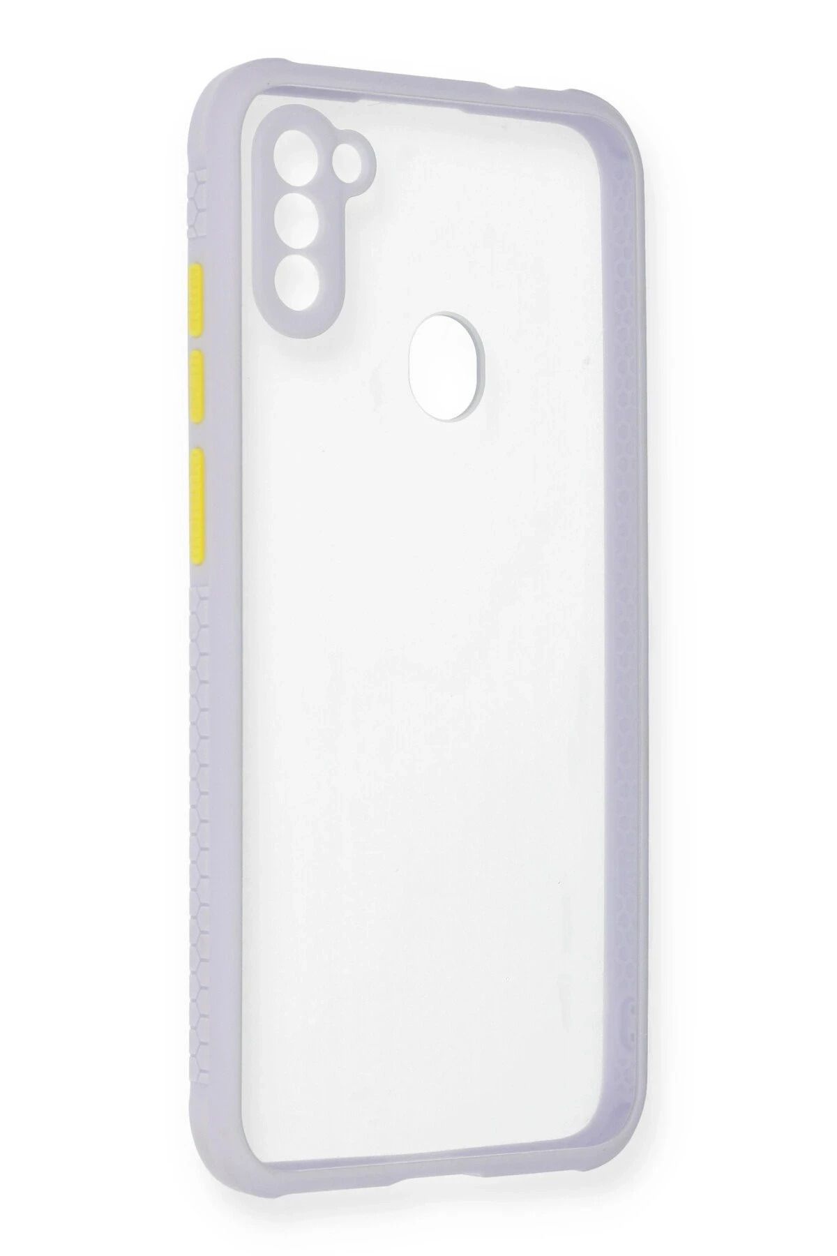 NewFace Samsung Galaxy A11 Kılıf Miami Şeffaf Silikon - Lila INSLM