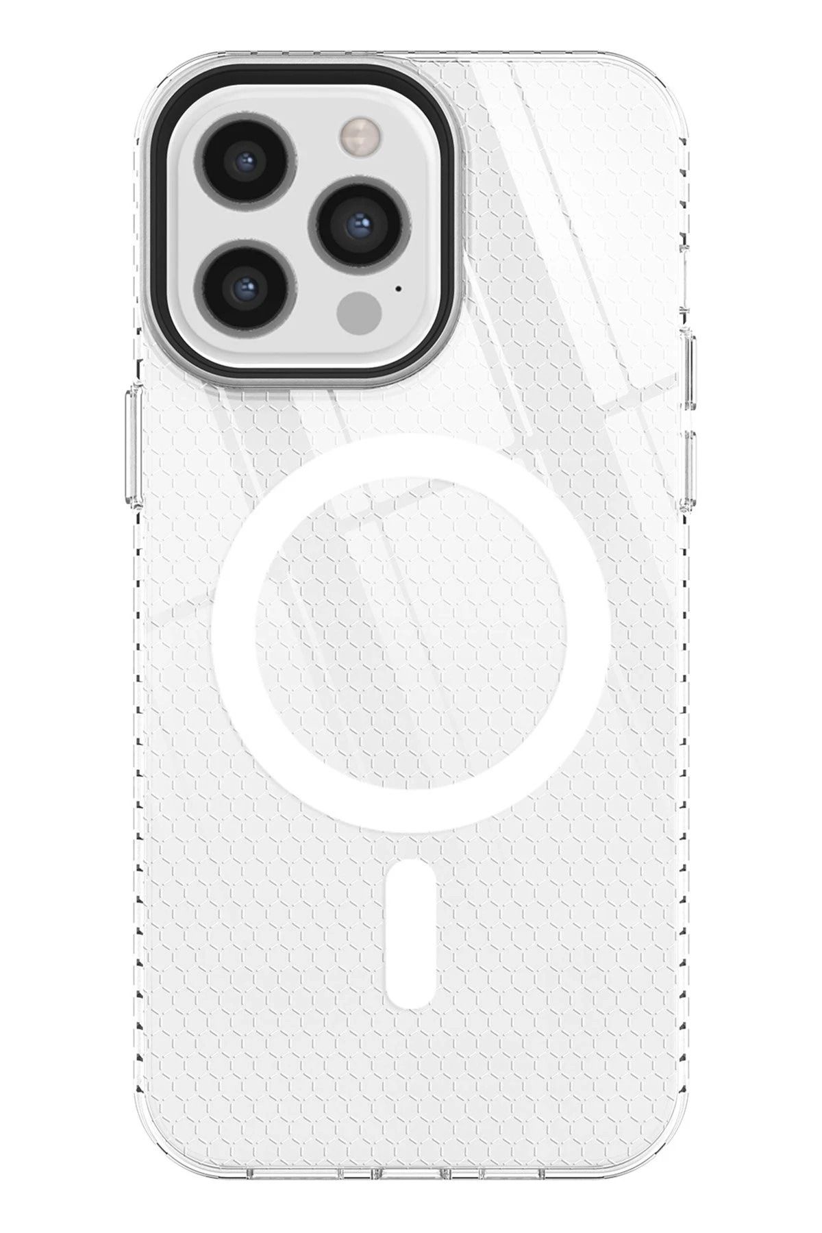 NewFace iPhone 12 Pro Max Kılıf Beta Magneticsafe Silikon - Şeffaf INSLM