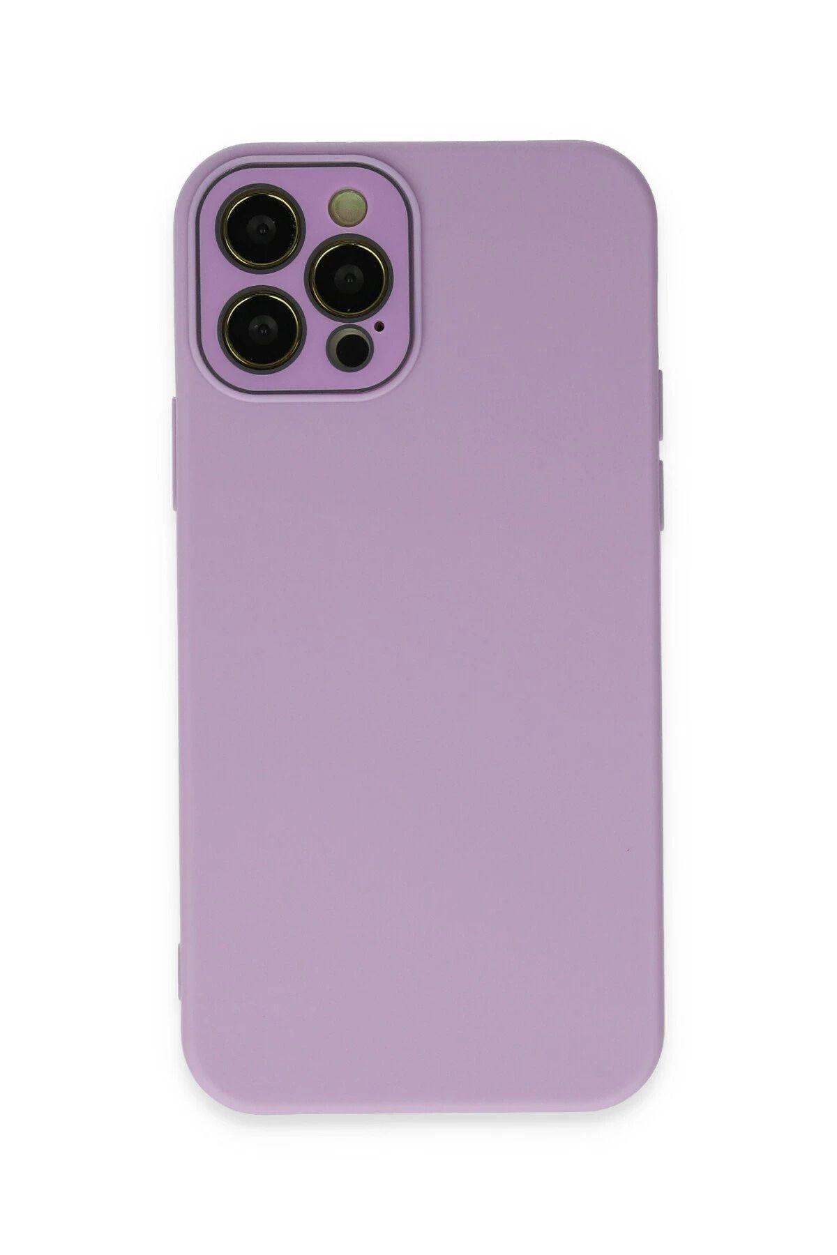 NewFace iPhone 12 Pro Max Kılıf Lansman Glass Kapak - Lila INSLM