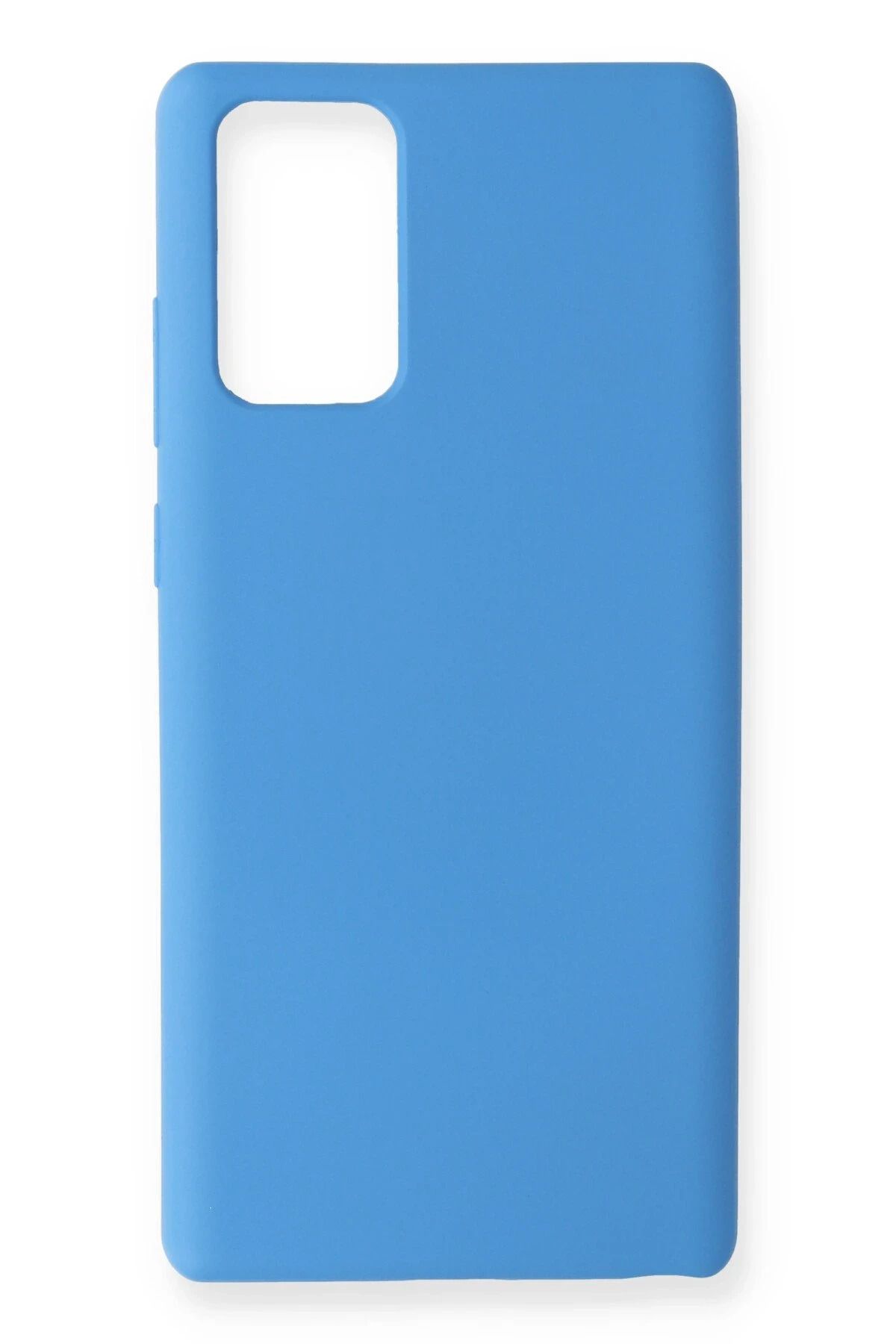 NewFace Samsung Galaxy Note 20 Kılıf Nano içi Kadife Silikon - Mavi HNZRN