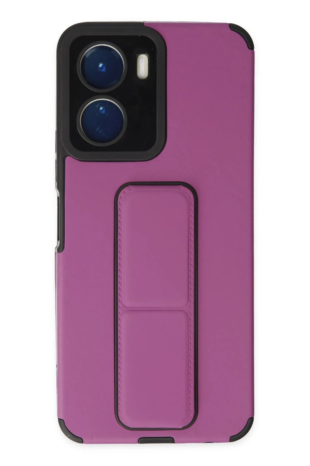 NewFace Vivo Y16 Kılıf Mega Standlı Silikon - Mor HNZRN