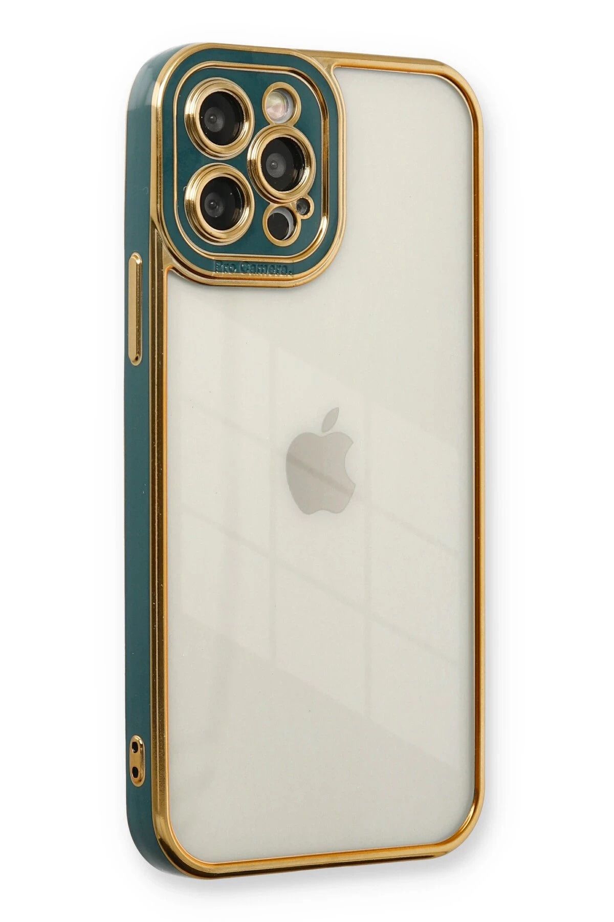 NewFace iPhone 12 Pro Max Kılıf Liva Lens Silikon - Yeşil INSLM