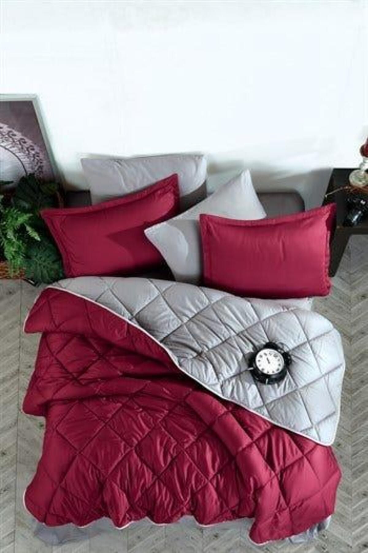 CEYLİNE CLASY TEK KİŞİLİK NATURE YORGAN PRESTİGE V1 BORDO GRİ