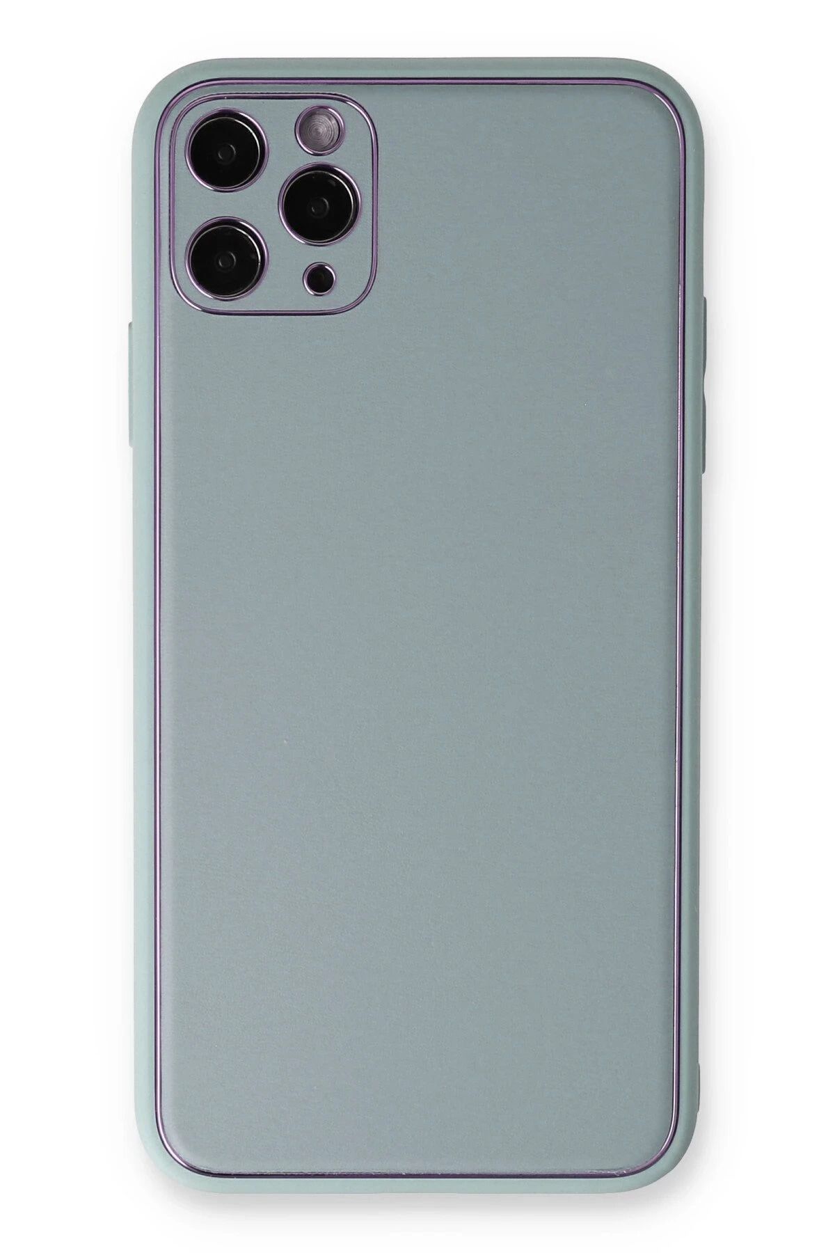 NewFace iPhone 11 Pro Max Kılıf Coco Deri Silikon Kapak - Turkuaz YNSMR